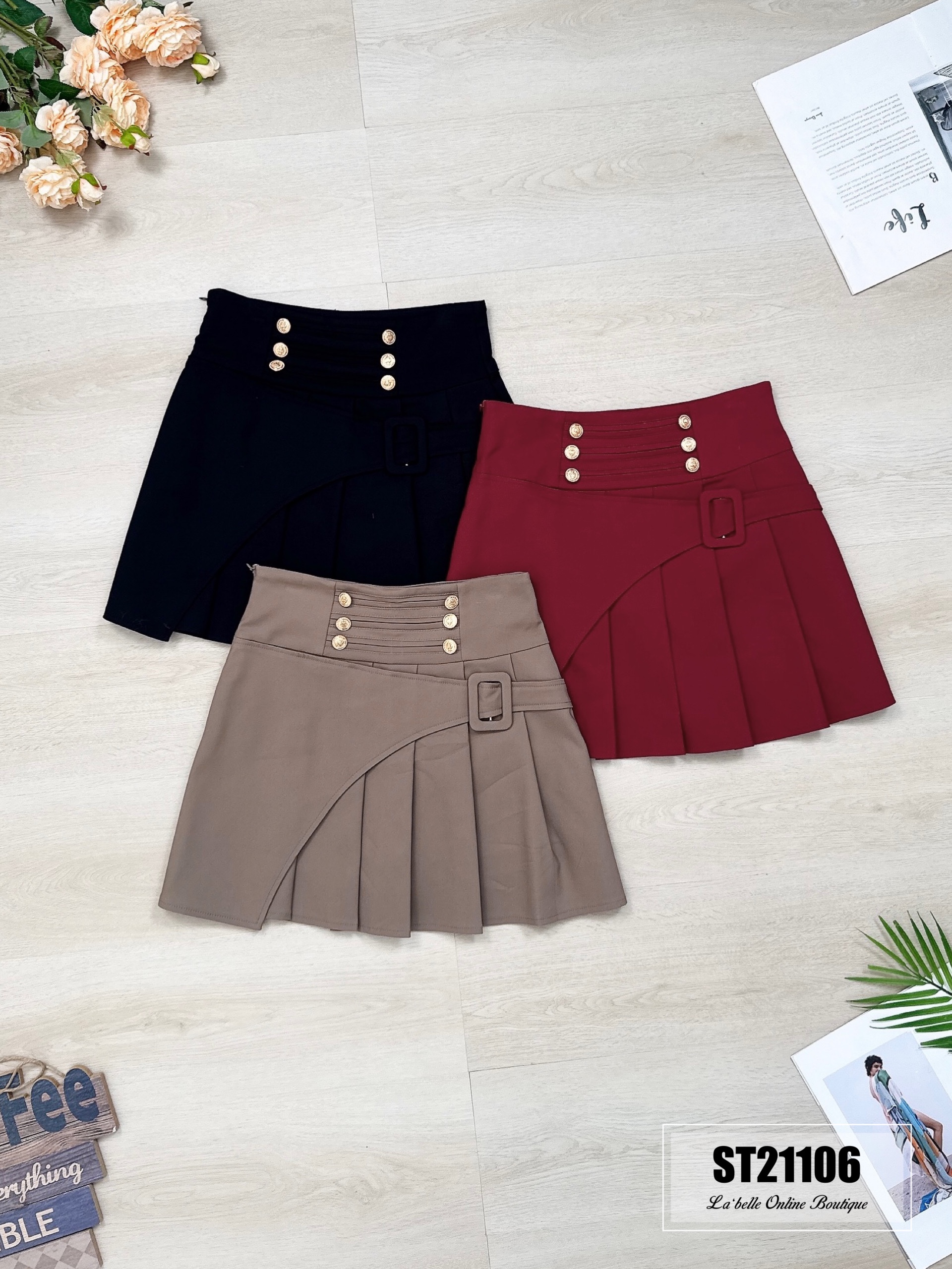 【LBP独家】时尚百搭不规则百褶A字裤裙 (ST21106) - 特价-La'Belle Fashion Boutique Sdn Bhd