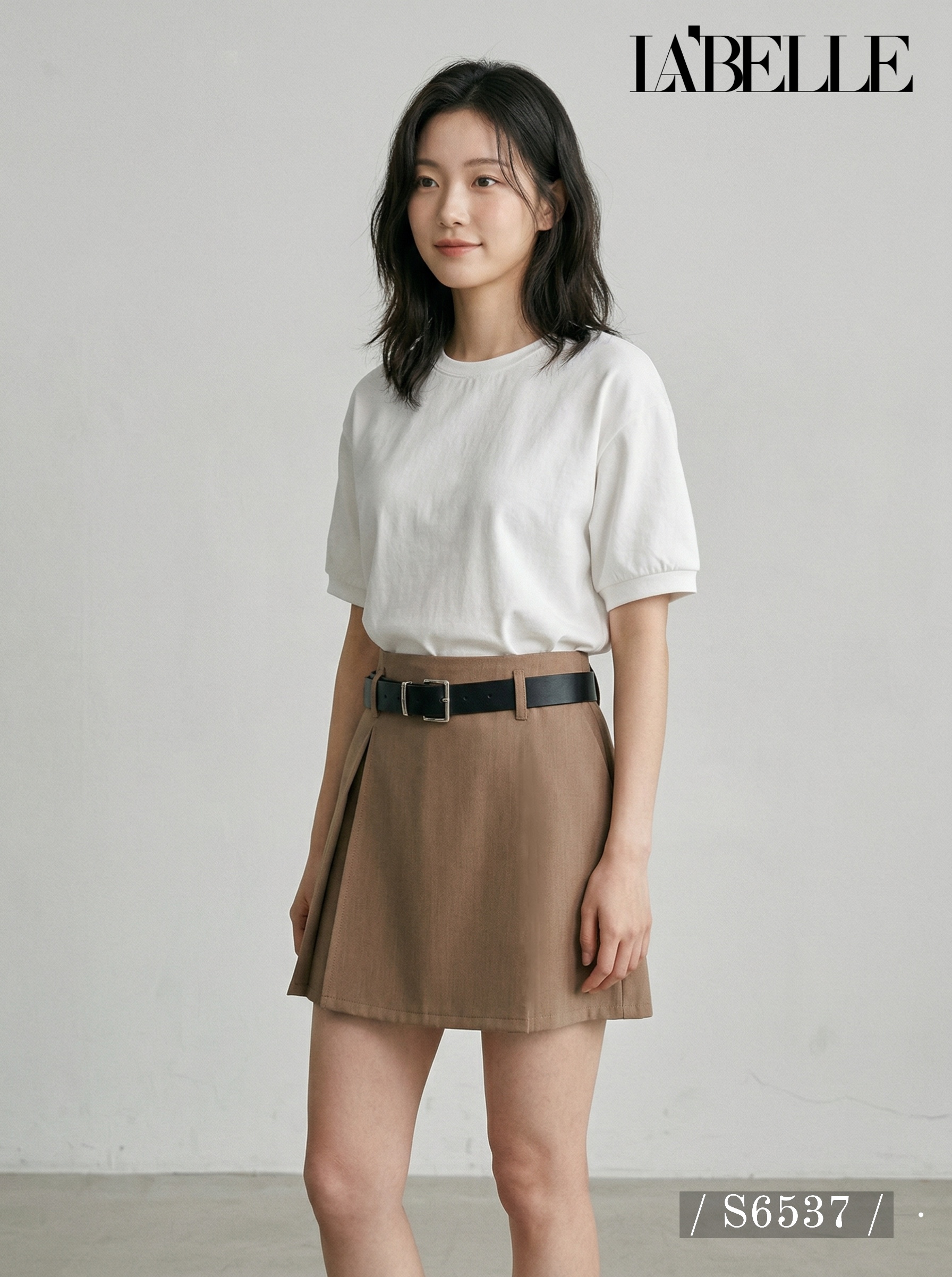 时尚百搭开叉设计高腰裤裙 (S6537)