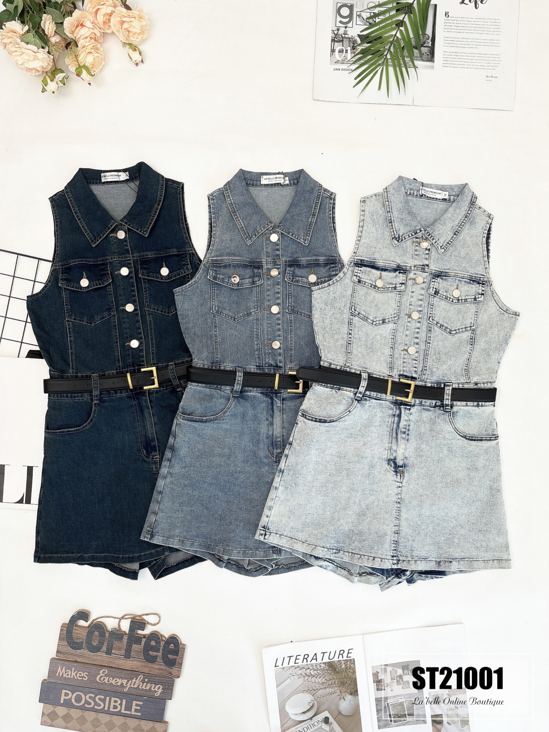 【LBP独家】港风无袖收腰连身裤裙 (ST21001)