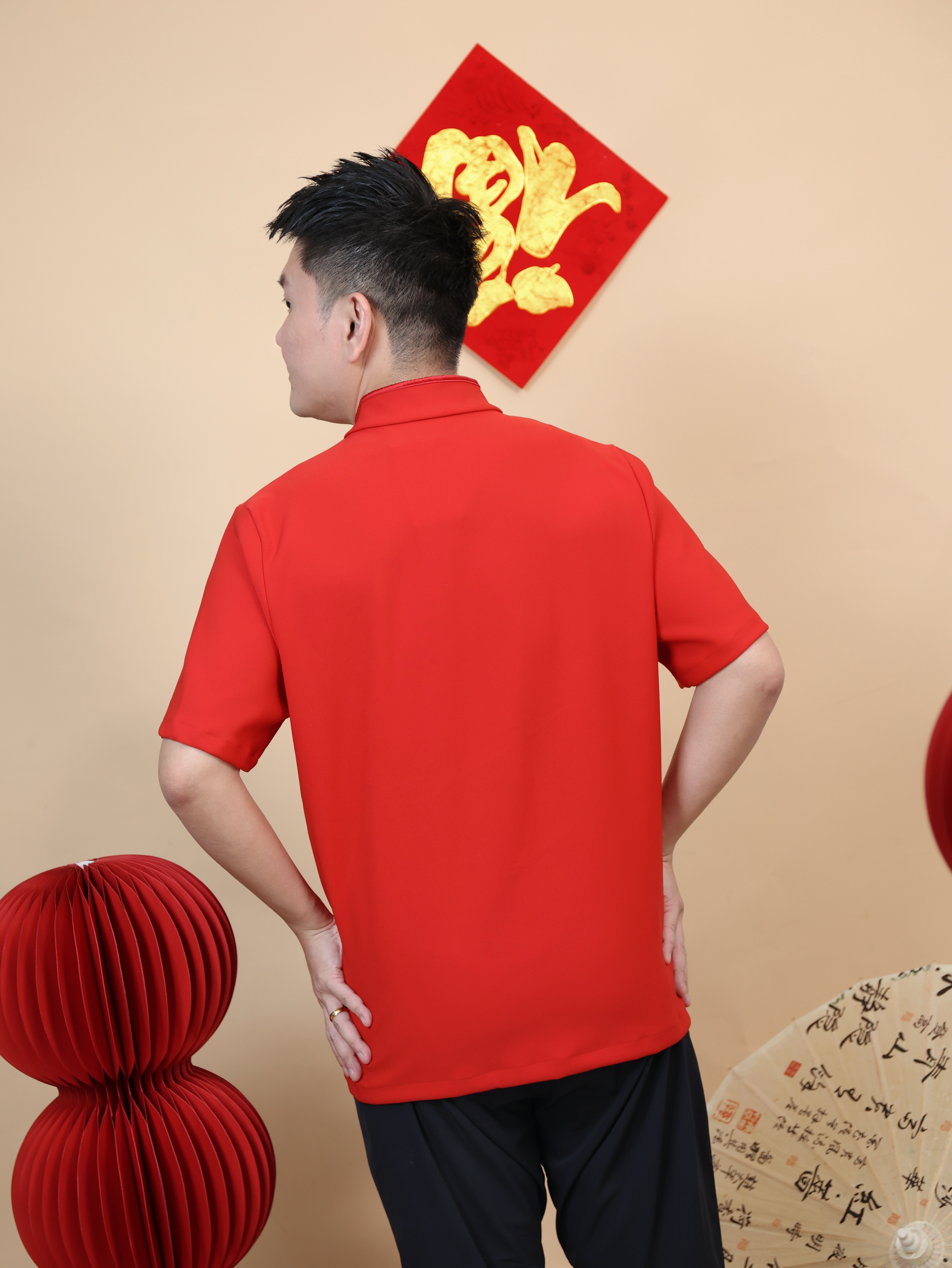 【LBP亲子系列-红运当头】复古中国风立领盘扣唐装上衣 / 外套【爸爸款】(F70126)-La'Belle Fashion Boutique Sdn Bhd