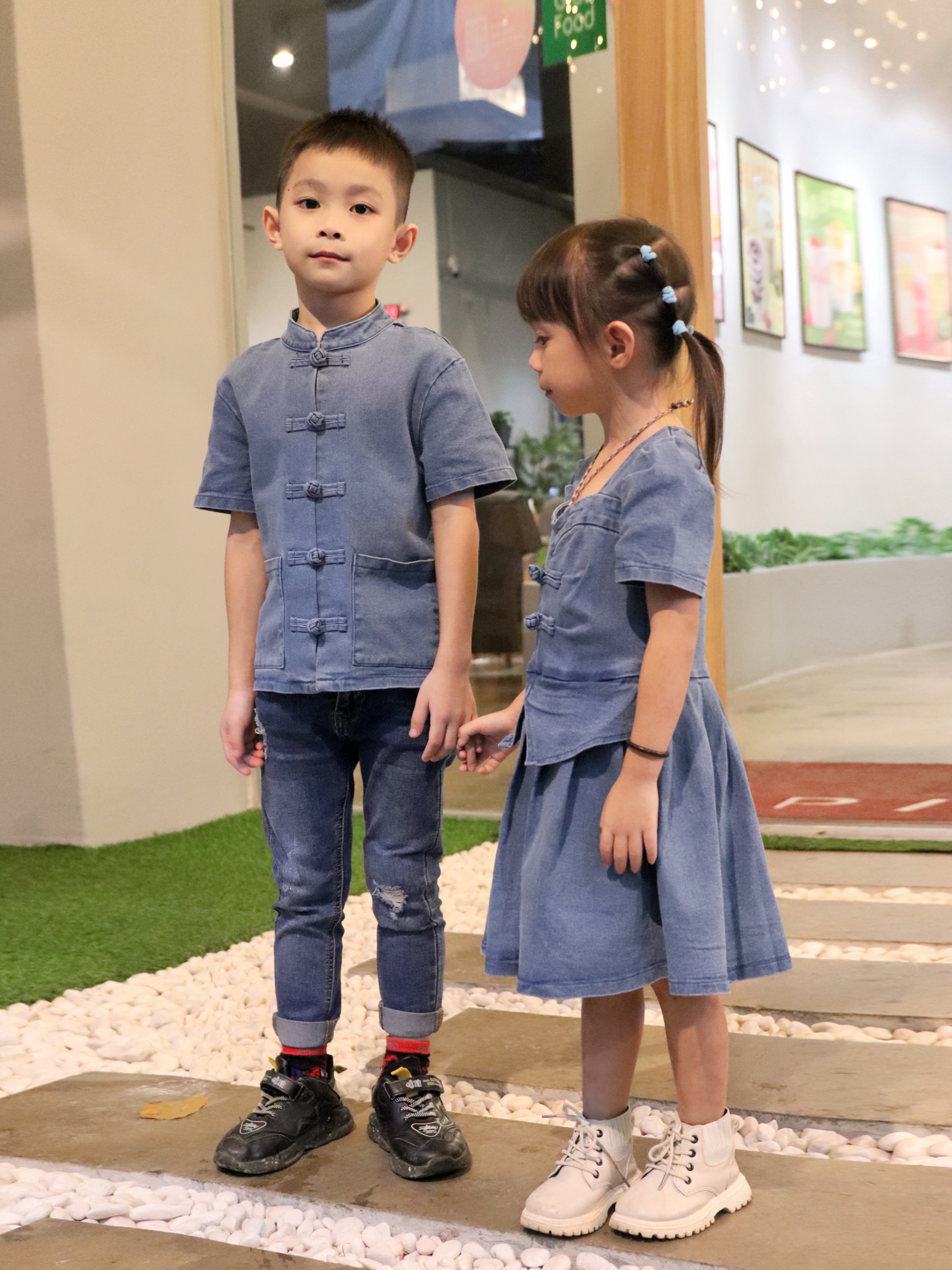 【LBP亲子系列】可爱假两件式改良版旗袍连身裤裙【女儿版】（F70121）