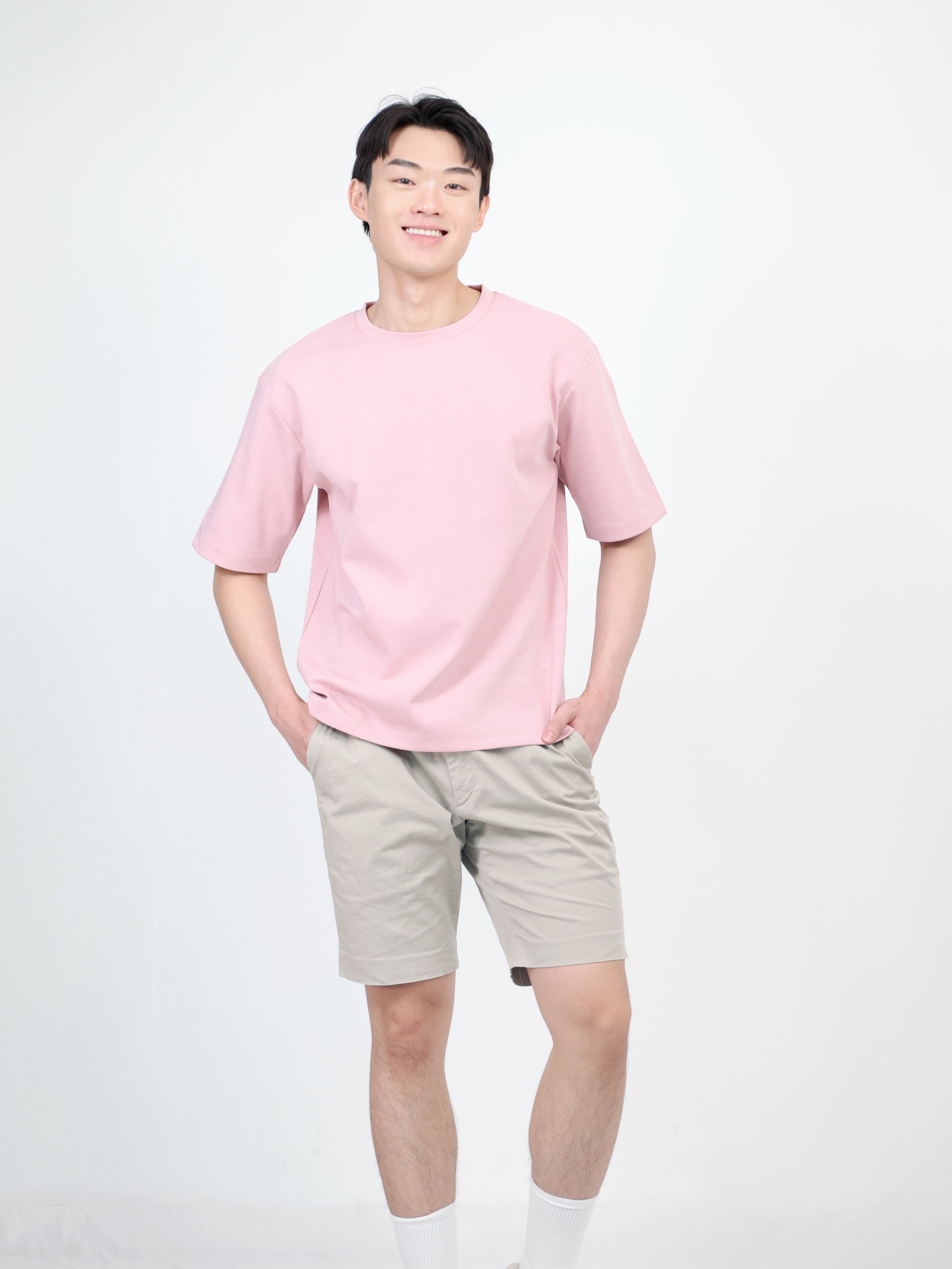 【STICKMEN】舒适圆领宽松OverSize上衣（SM100101 PINK）