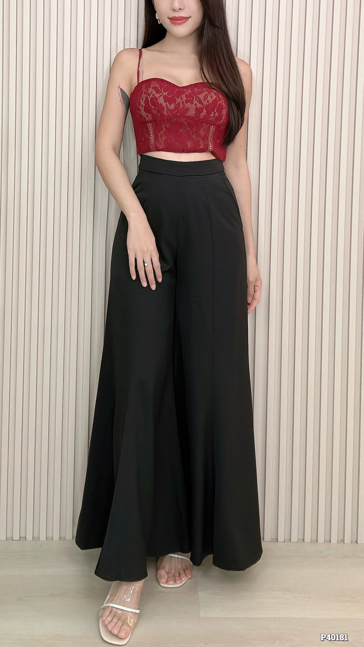 气质垂感喇叭高腰长裤 (P40181) - 特价-La'Belle Fashion Boutique Sdn Bhd
