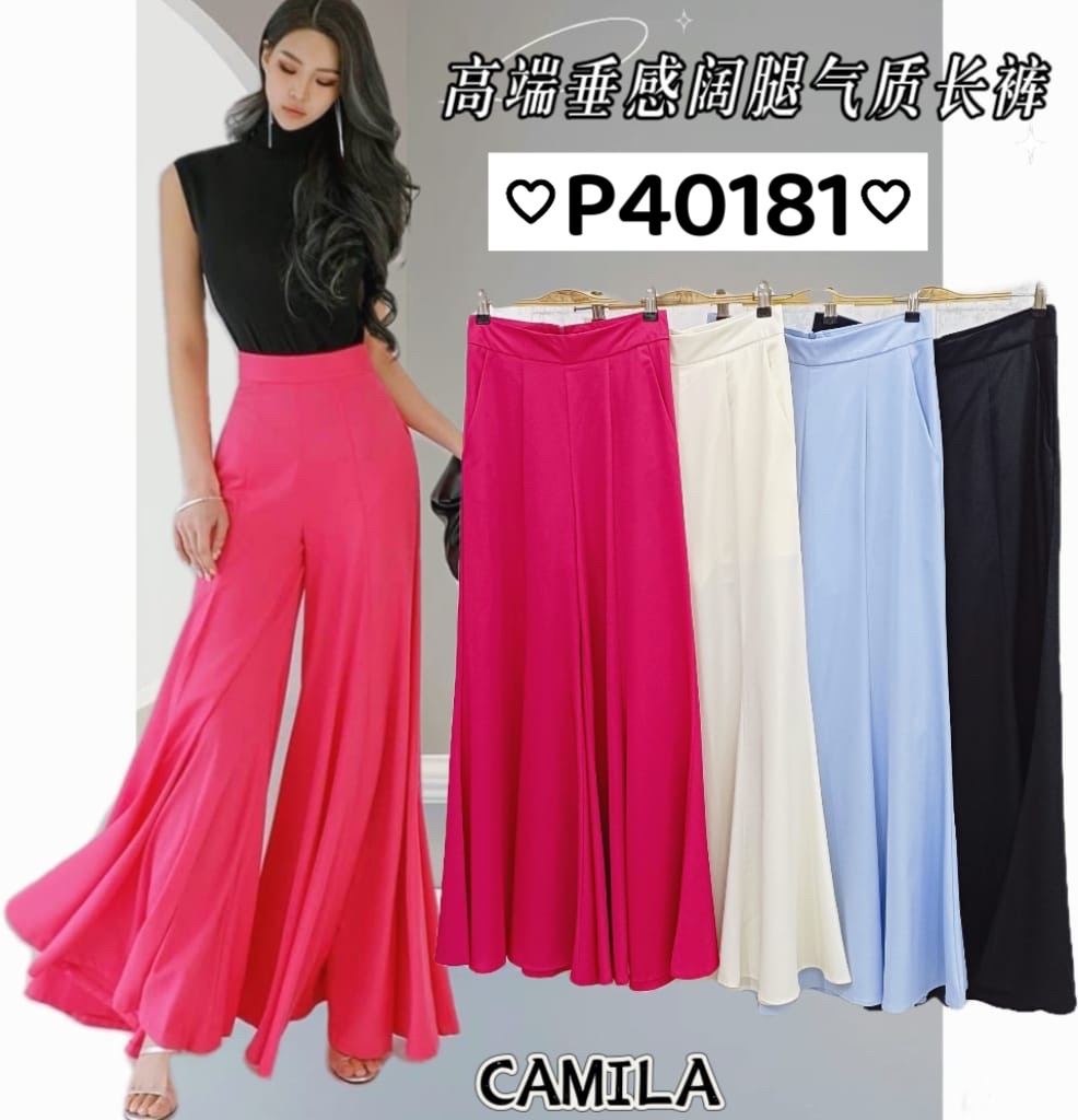 气质垂感喇叭高腰长裤 (P40181) - 特价-La'Belle Fashion Boutique Sdn Bhd