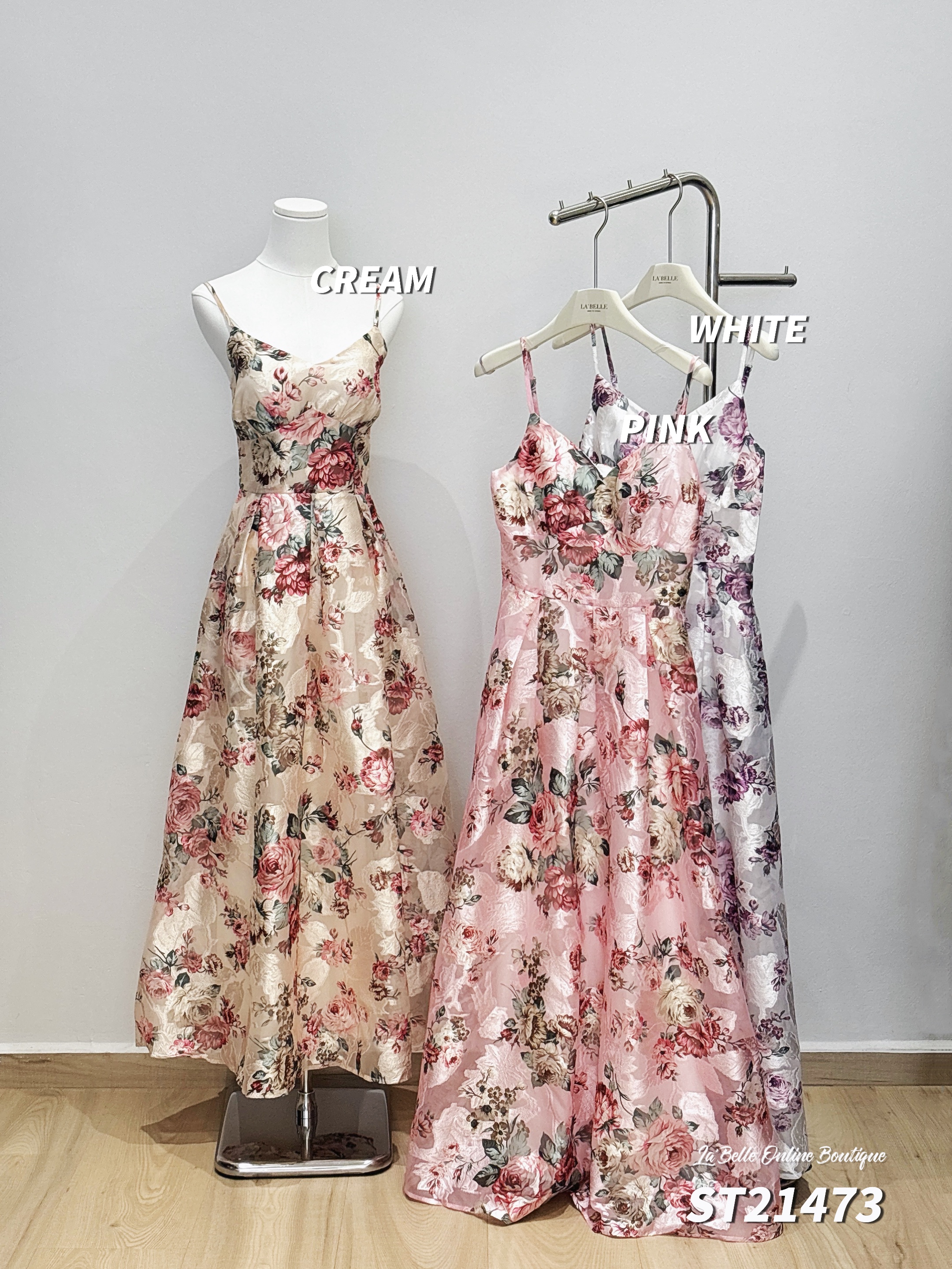 【LBP独家】绝美花仙子系印花设计伞状吊带连身裙 (ST21473)