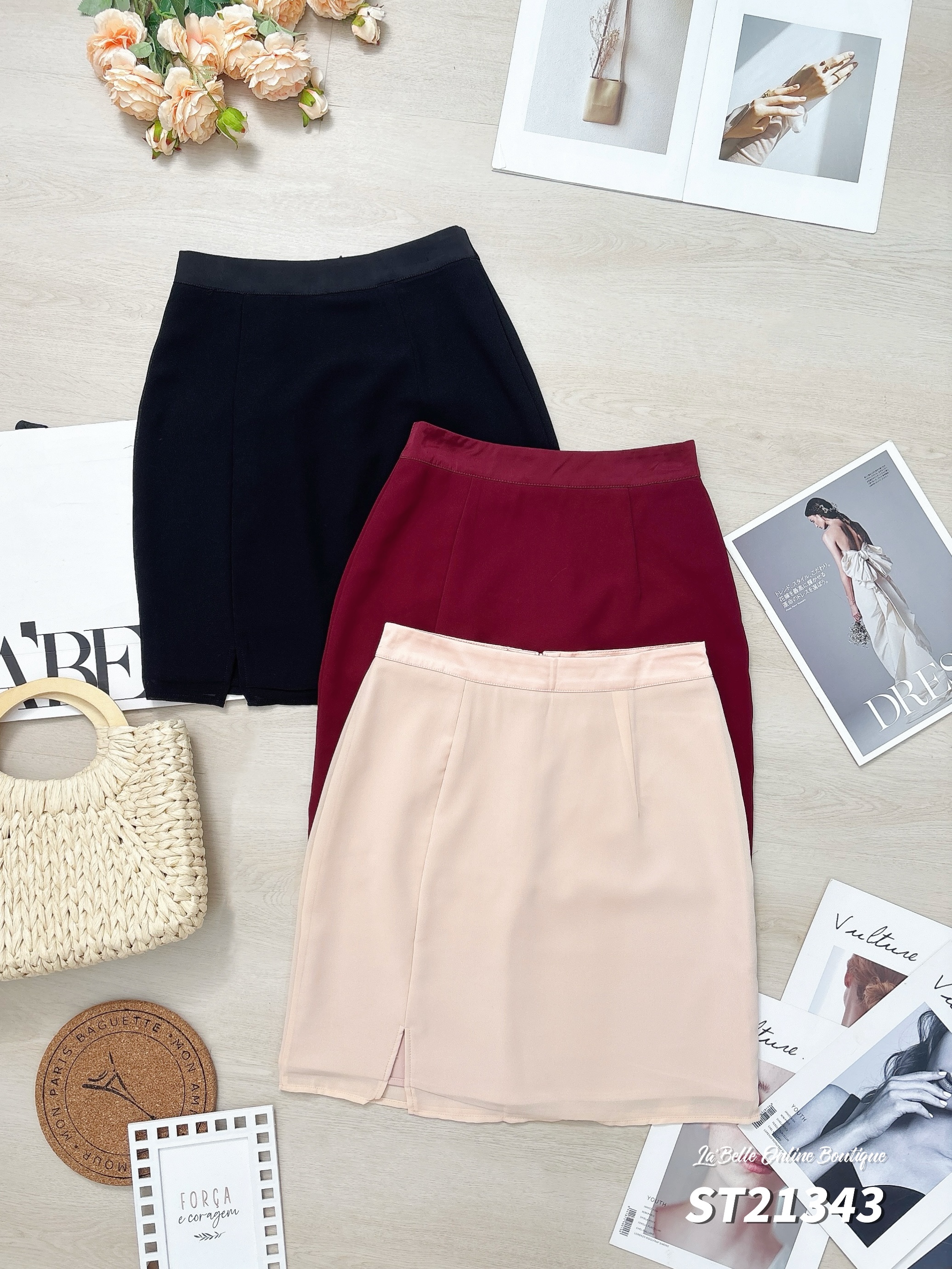 【LBP独家】百搭显瘦包臀高腰裙 (ST21343)-La'Belle Fashion Boutique Sdn Bhd