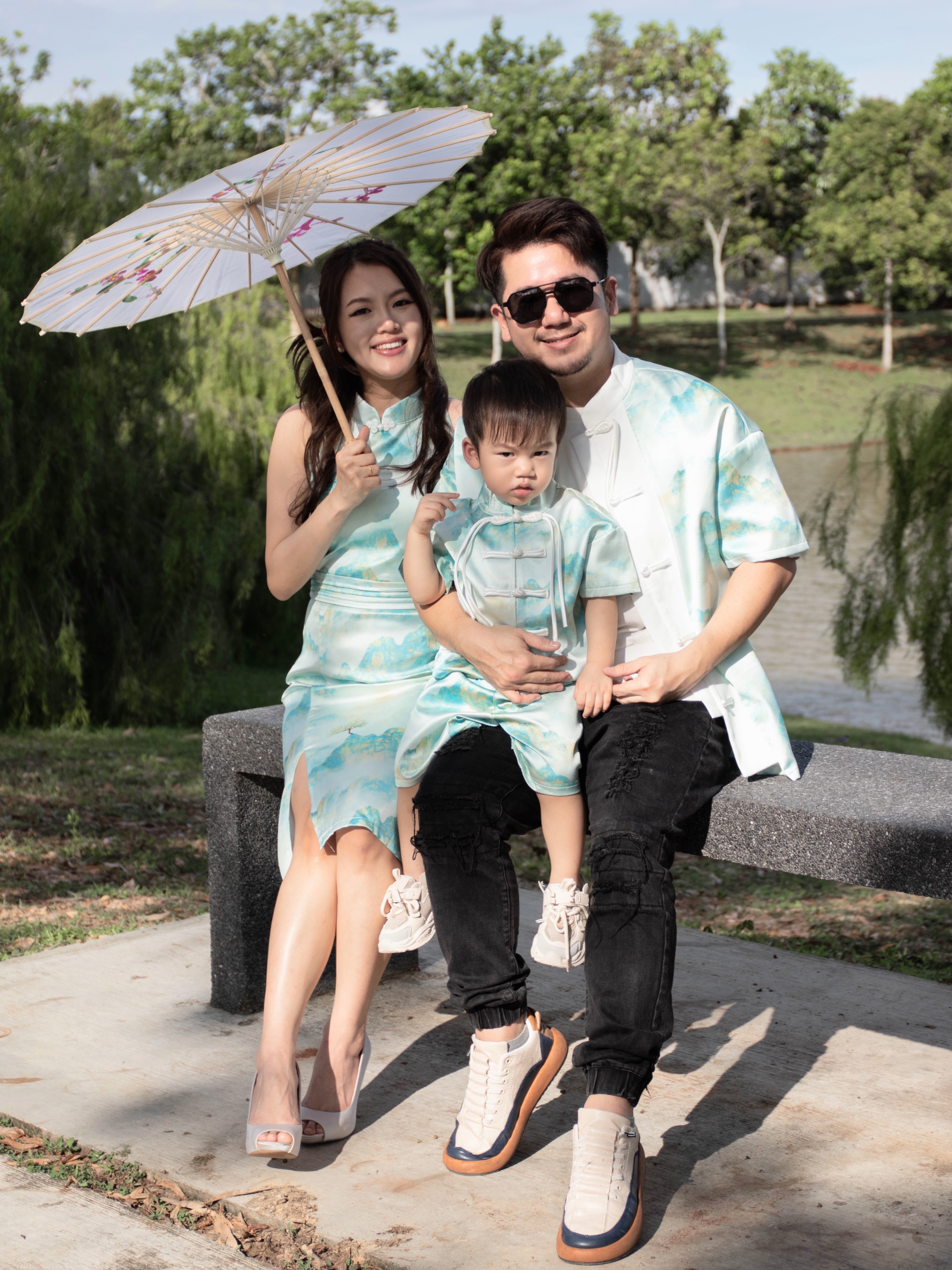 【LBP亲子系列】远山黛国风盘扣设计唐装两件套（F70108-儿子款）