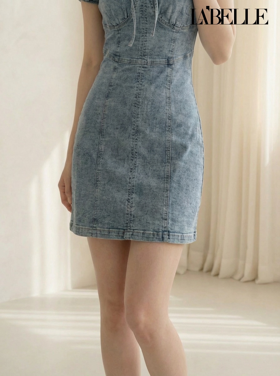 气质女神款系带设计显瘦连身裙 (ST21605)