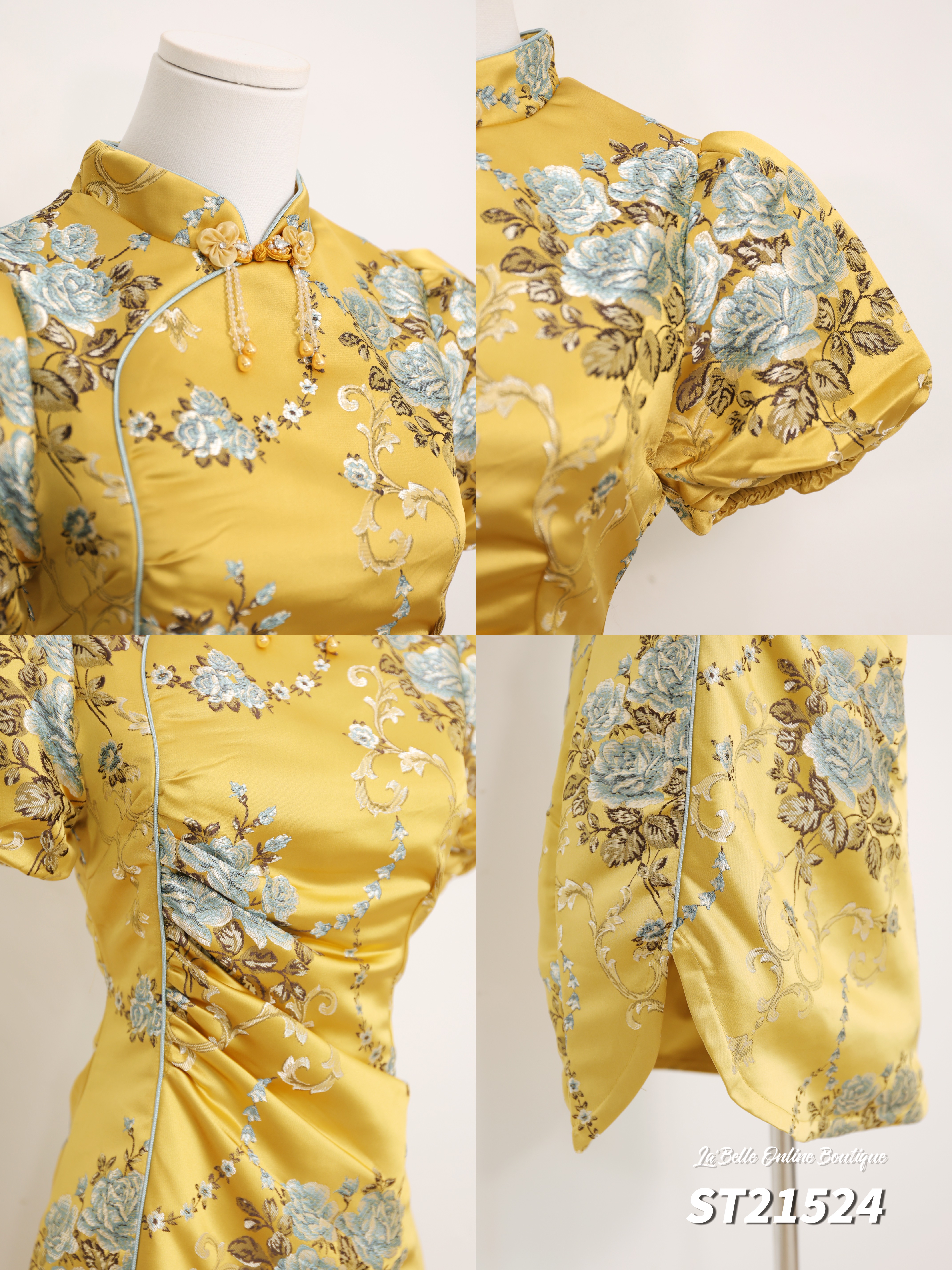 【LBP 独家新年系列】独特立体花盘扣设计立领旗袍 (ST21524)