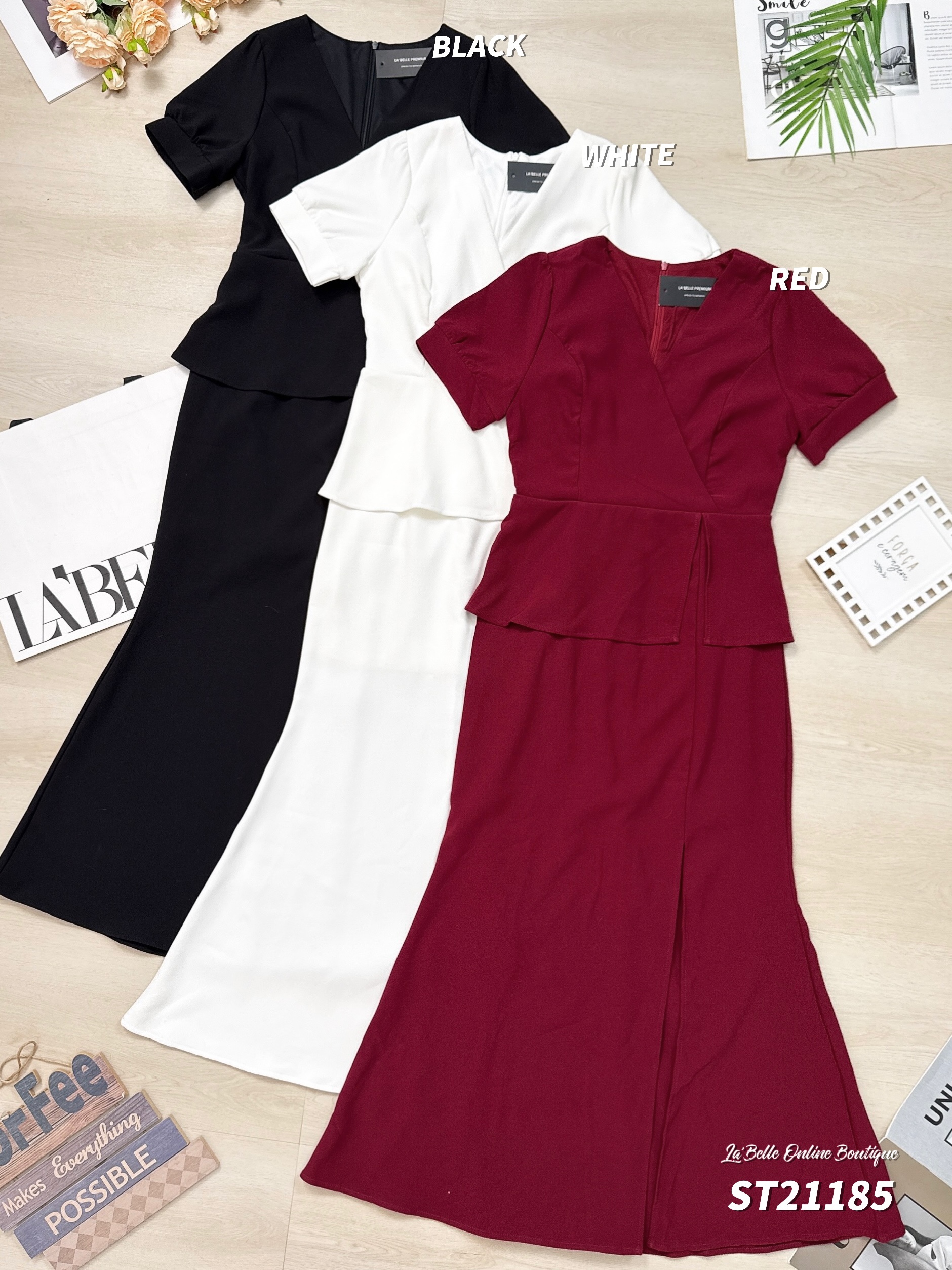 高端假两件鱼尾连身裙 (ST21185) - 特价 【不接受更换】-La'Belle Fashion Boutique Sdn Bhd