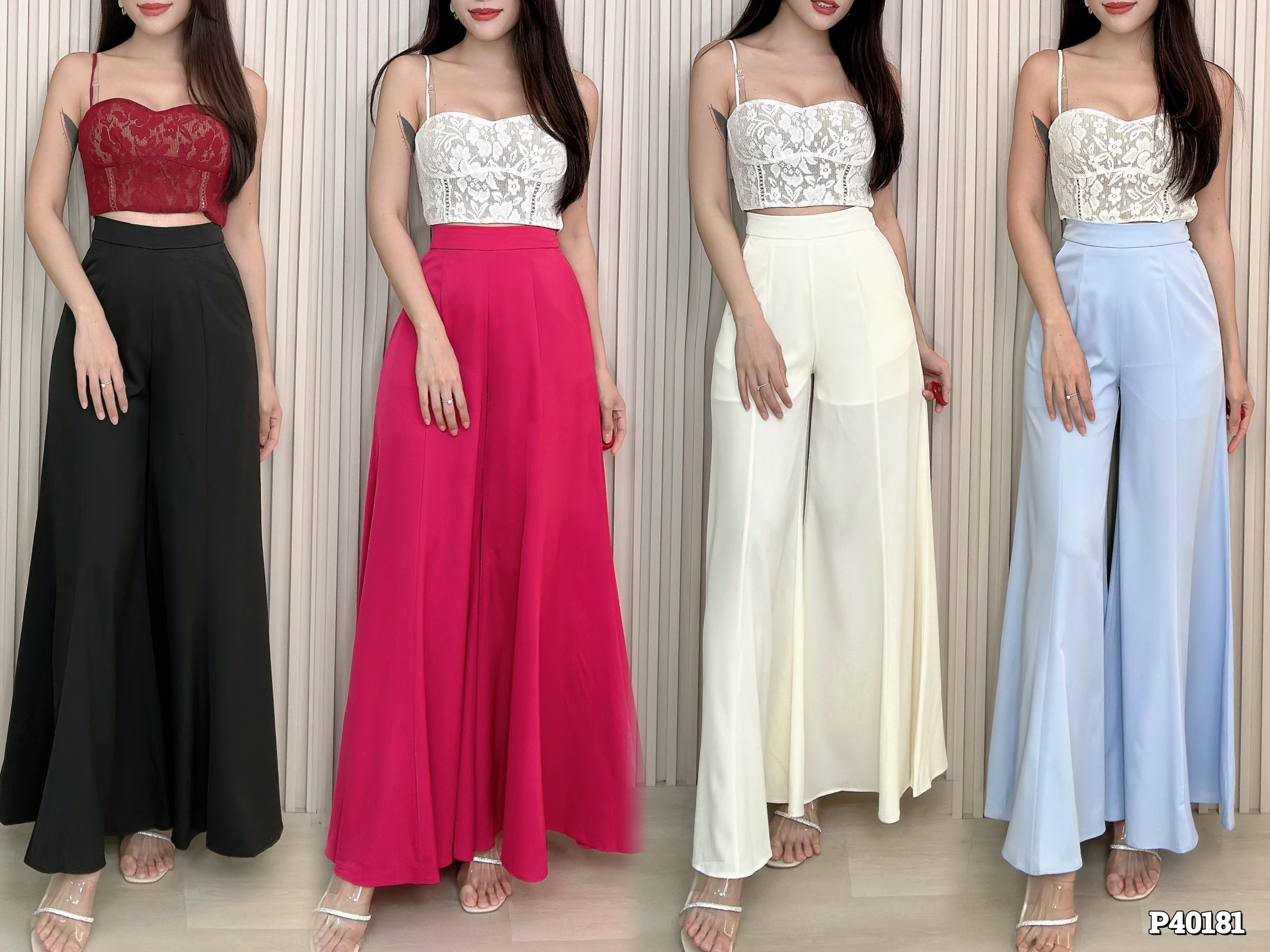 气质垂感喇叭高腰长裤 (P40181) - 特价-La'Belle Fashion Boutique Sdn Bhd