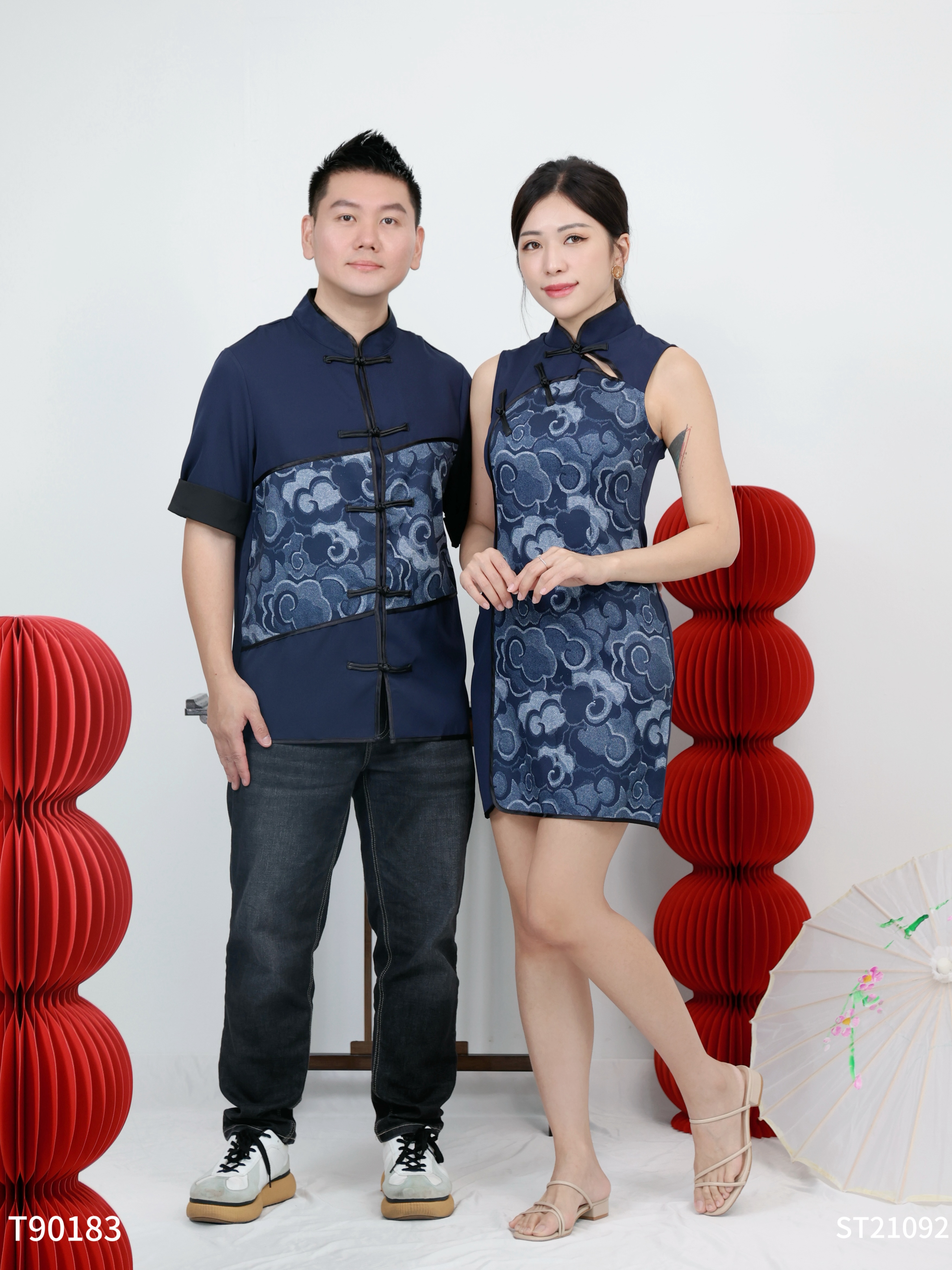 【LBP GXFC 独家新年系列 - 祥云瑞彩】复古经典款无袖立领旗袍连身裙 (ST21092)-La'Belle Fashion Boutique Sdn Bhd