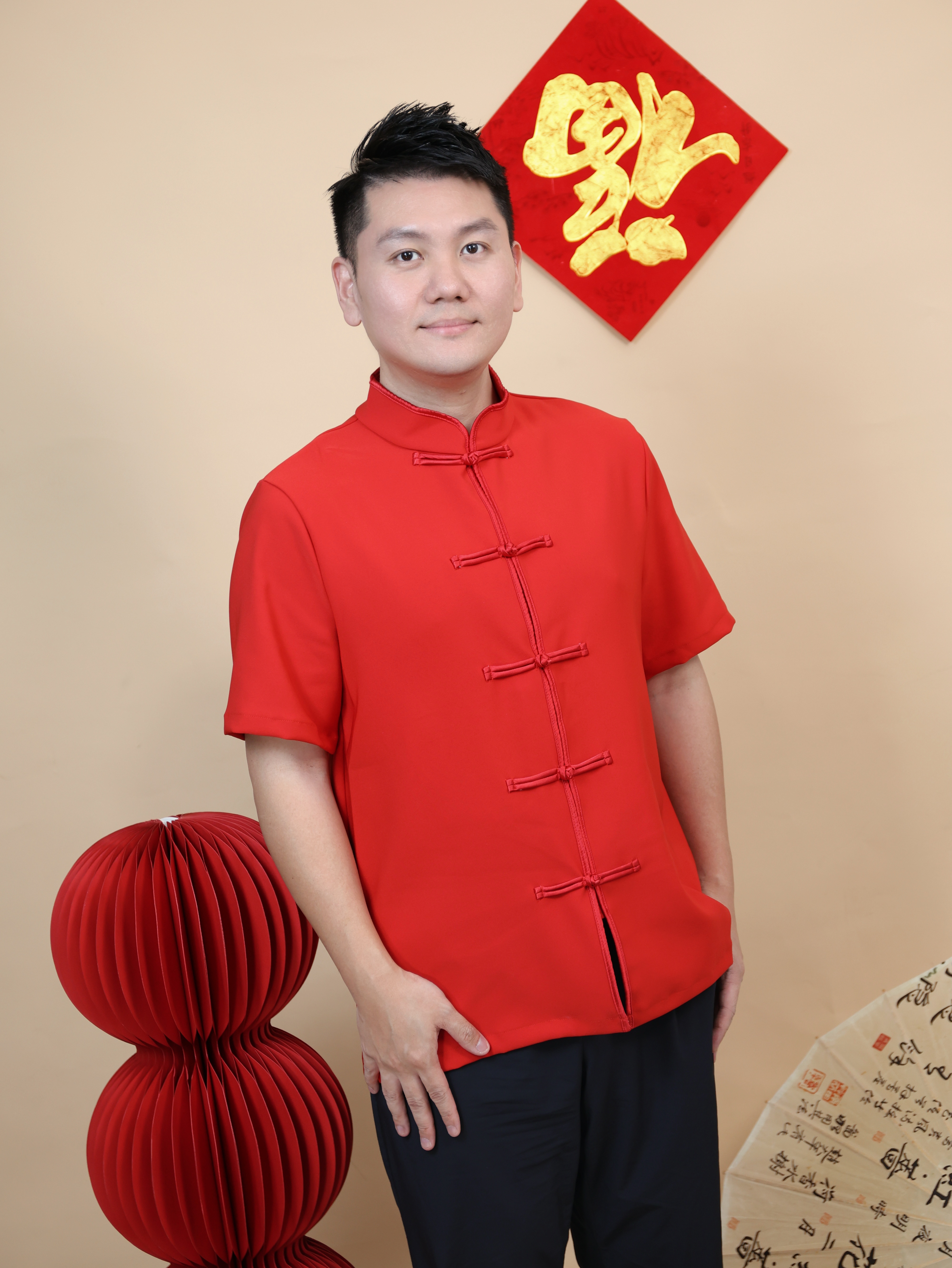 【LBP亲子系列-红运当头】复古中国风立领盘扣唐装上衣 / 外套【爸爸款】(F70126)-La'Belle Fashion Boutique Sdn Bhd