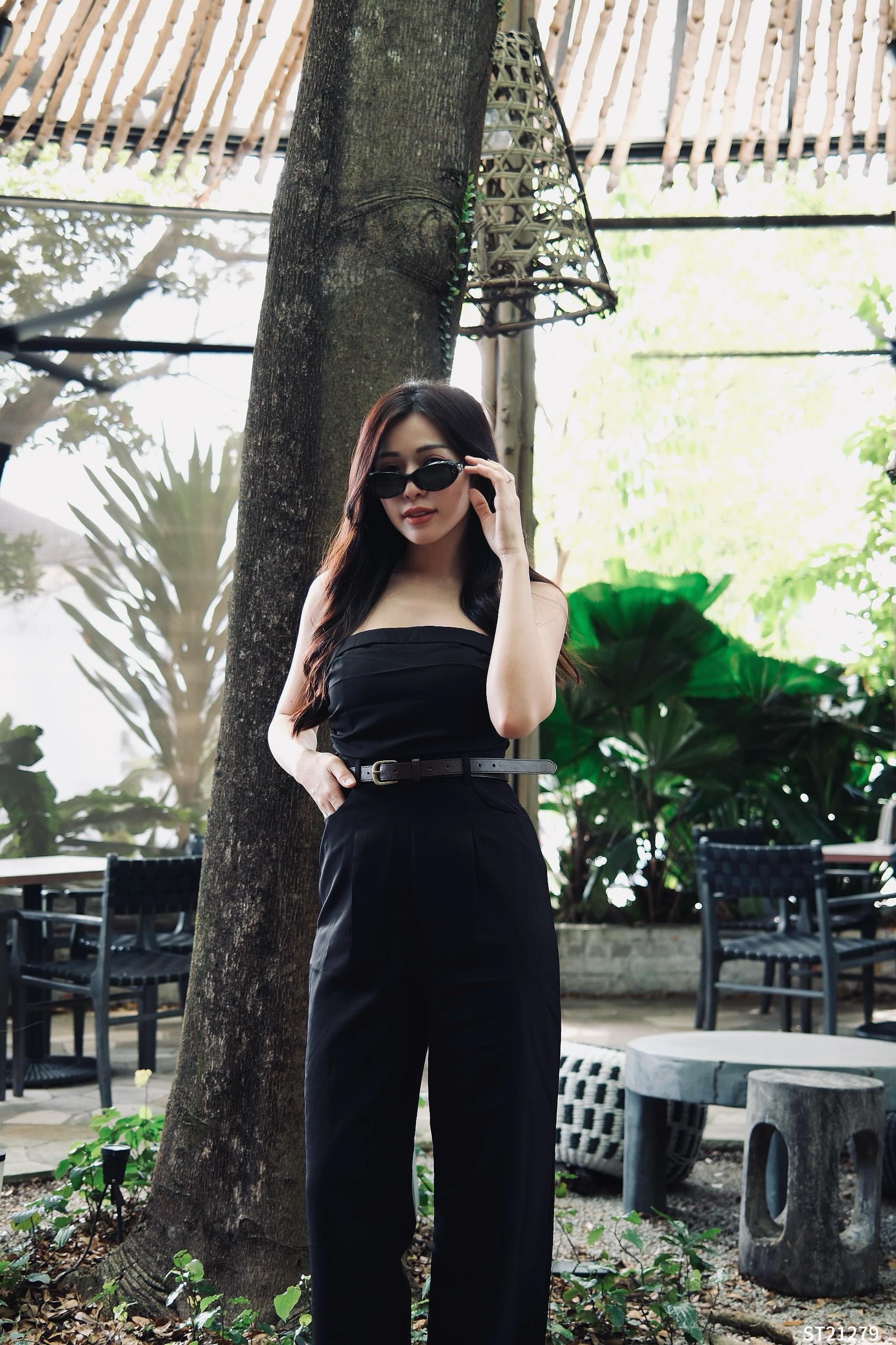 【LBP独家】设计感小众高腰抹胸连身长裤 (ST21279)