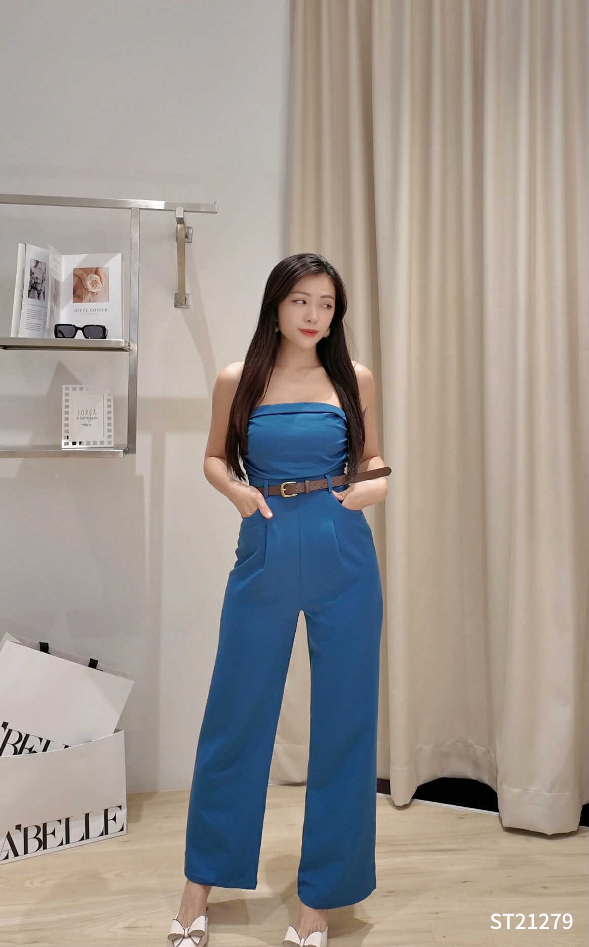 【LBP独家】设计感小众高腰抹胸连身长裤 (ST21279)