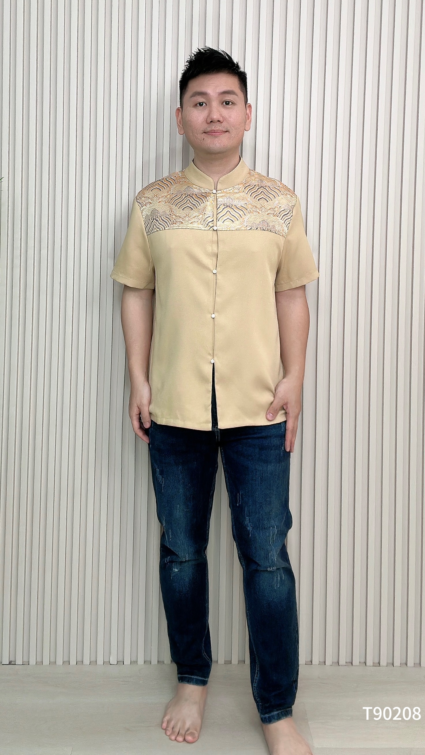 【LBP GXFC 独家新年系列-小龙蜕鳞】独特中国风云海岸纹唐装上衣 (T90208)-La'Belle Fashion Boutique Sdn Bhd