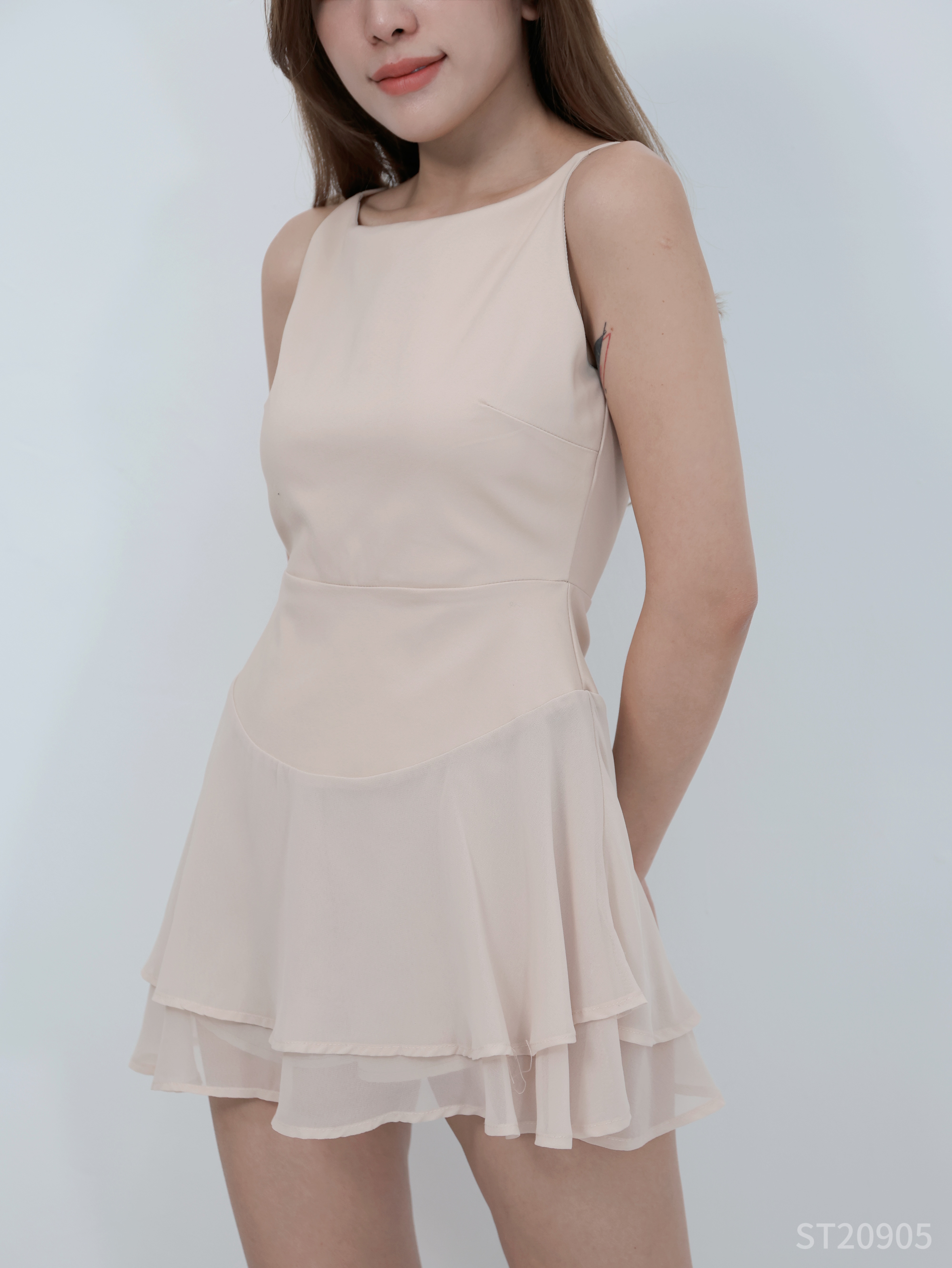 【LBP独家】法式无袖荷叶边连身裤裙 (ST20905)