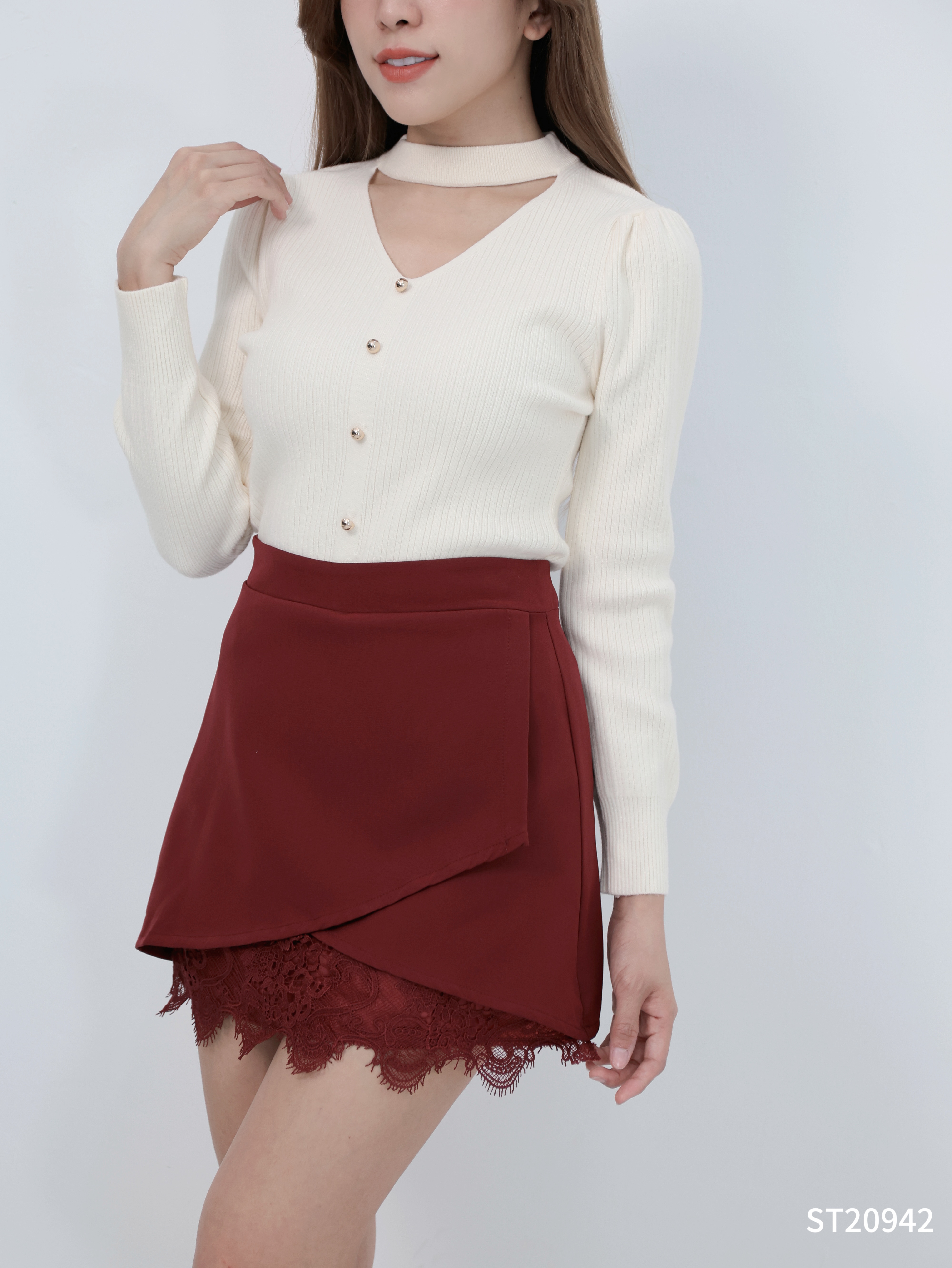 【LBP独家】复古A字不规则裤裙 (ST20942)