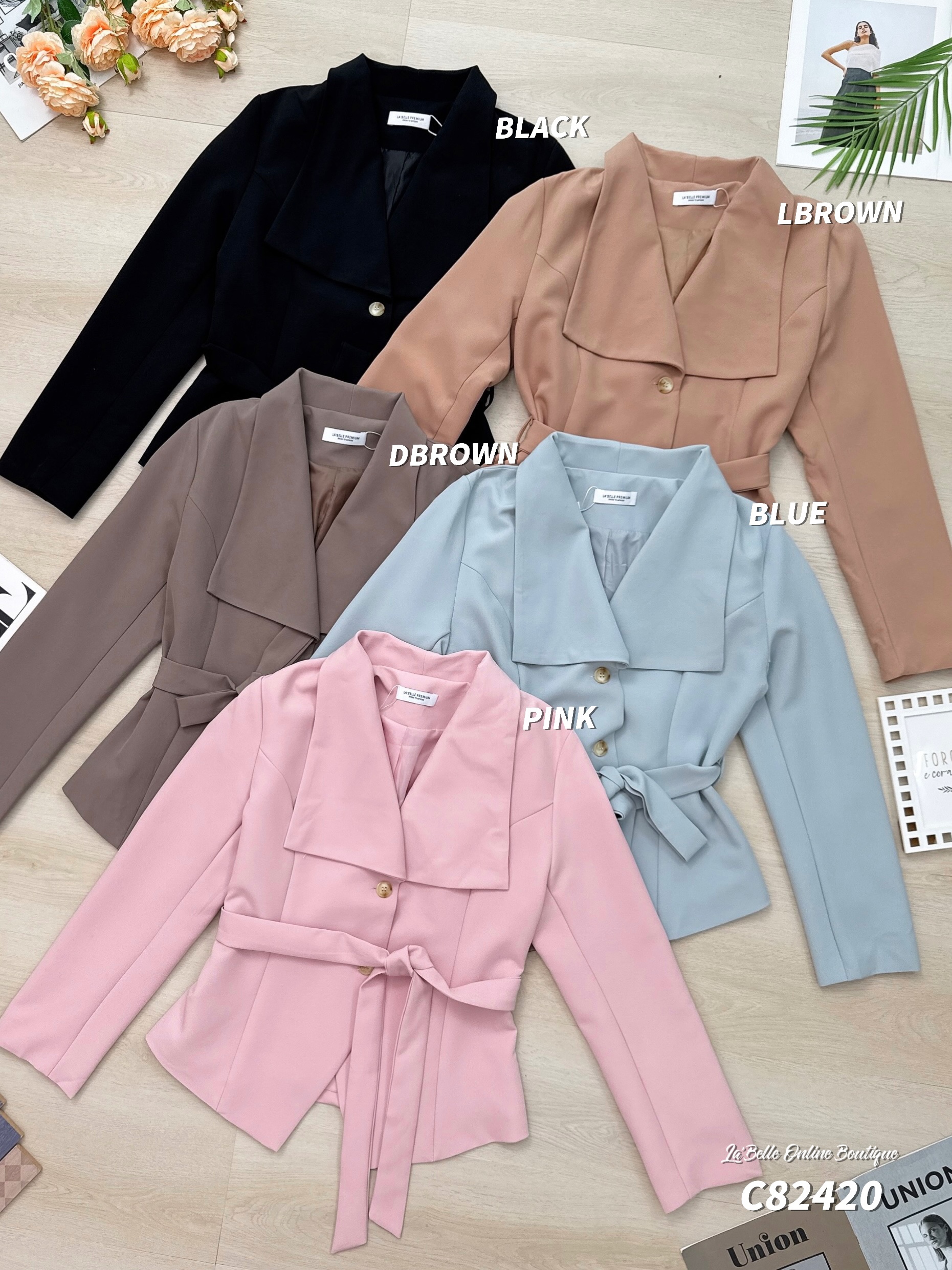 【LBP独家】小众设计感V领通勤外套 (C82420)-La'Belle Fashion Boutique Sdn Bhd