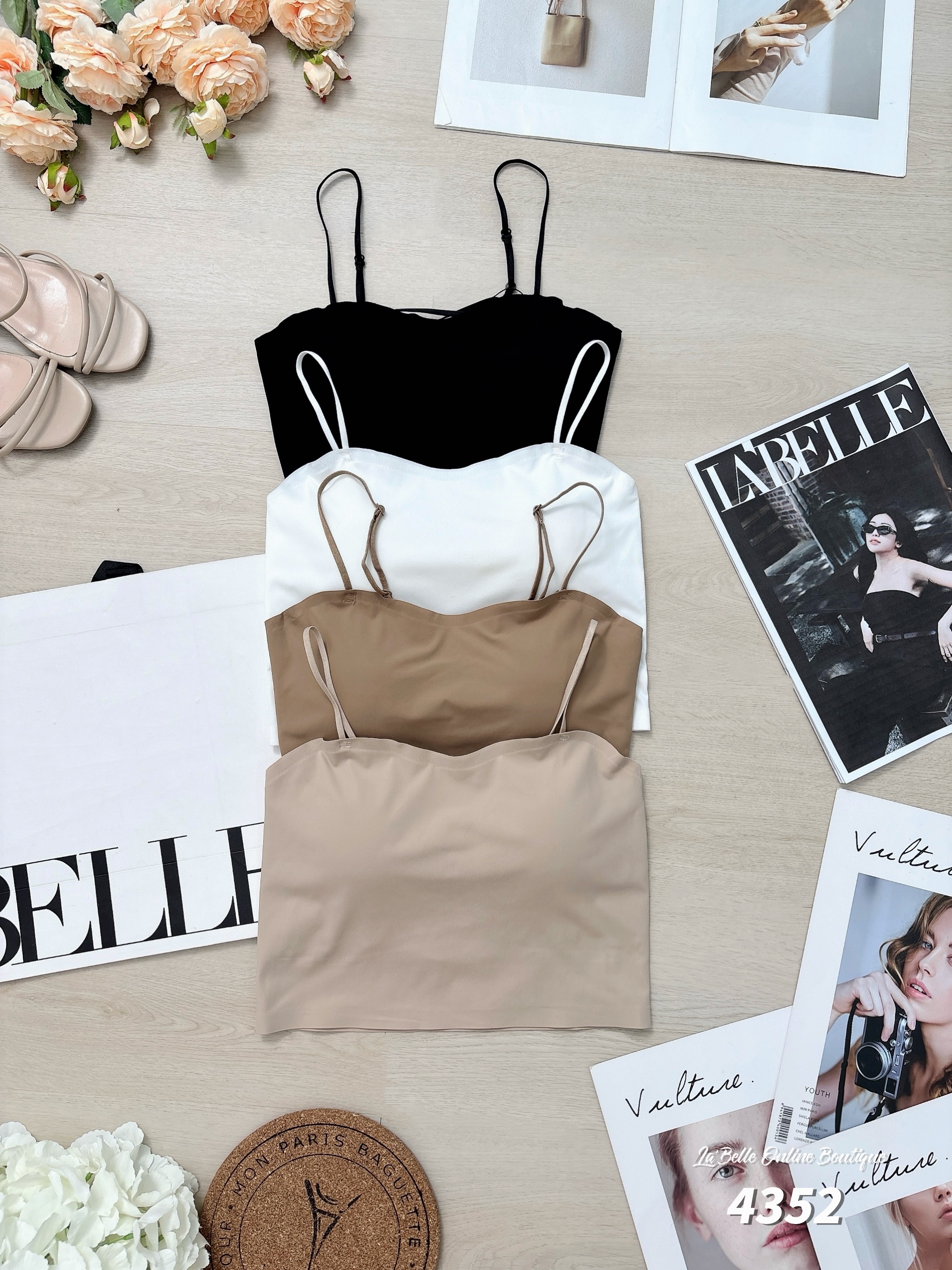 一体式冰丝无痕美背吊带内搭 (4352)