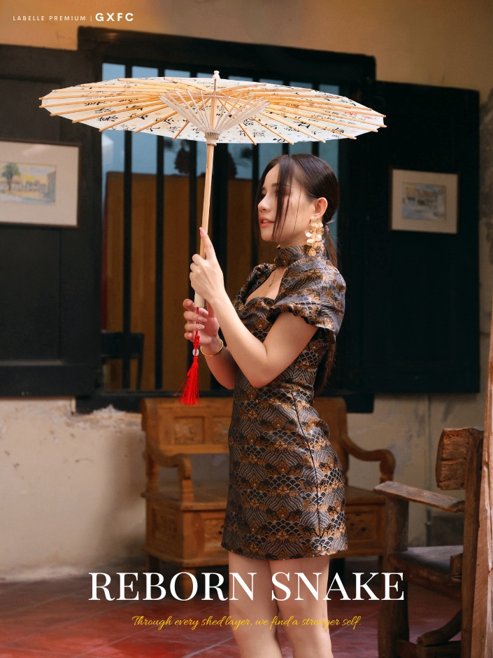 【LBP GXFC 独家新年系列-小龙蜕鳞】高端褶皱设计云海岸纹旗袍 (ST21191)-La'Belle Fashion Boutique Sdn Bhd