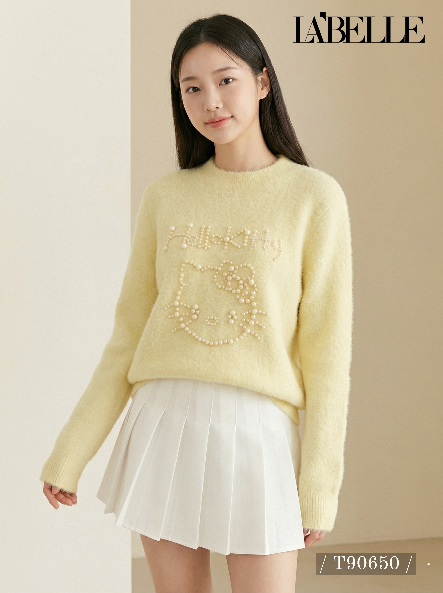 甜美钉珠hello kitty设计长袖上衣 （T90650）