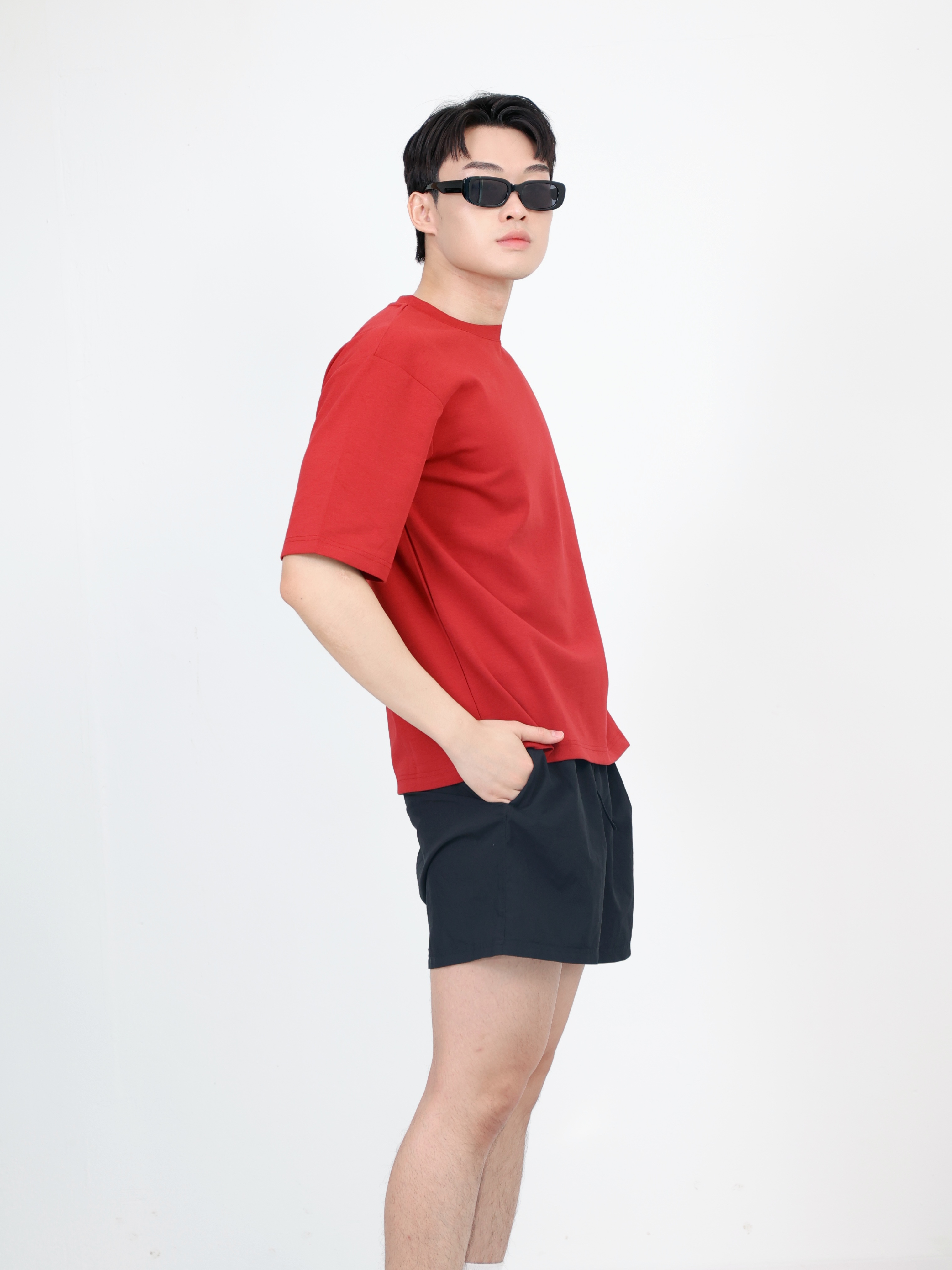 【STICKMEN】舒适圆领宽松OverSize上衣（SM100101 RED）