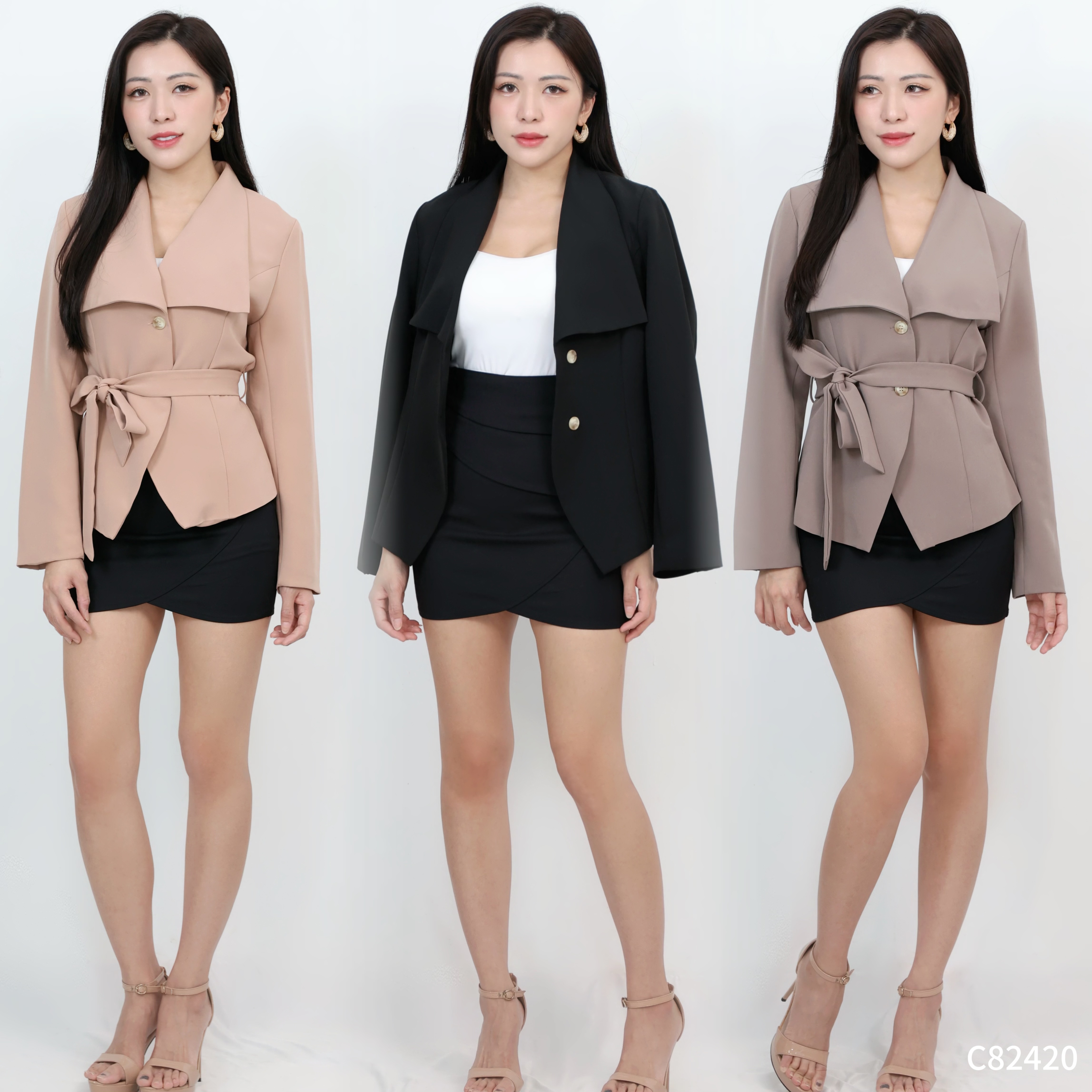 【LBP独家】小众设计感V领通勤外套 (C82420)-La'Belle Fashion Boutique Sdn Bhd