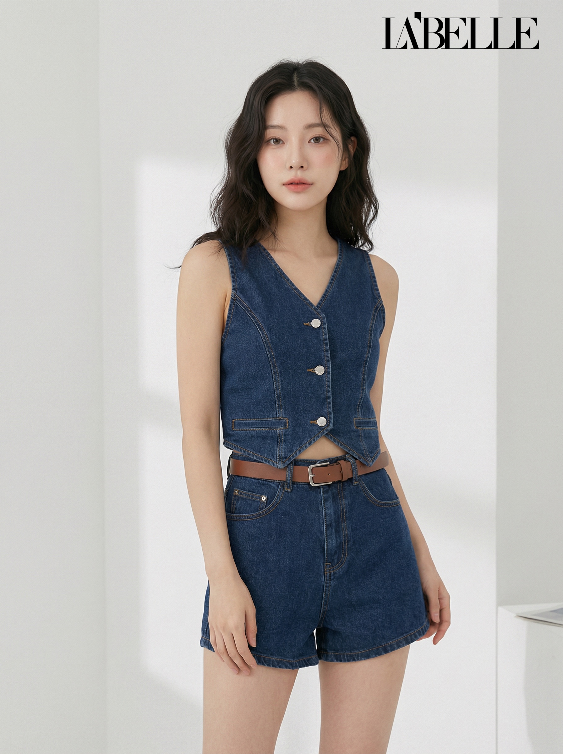 时尚复古牛仔两件套 (ST21602)