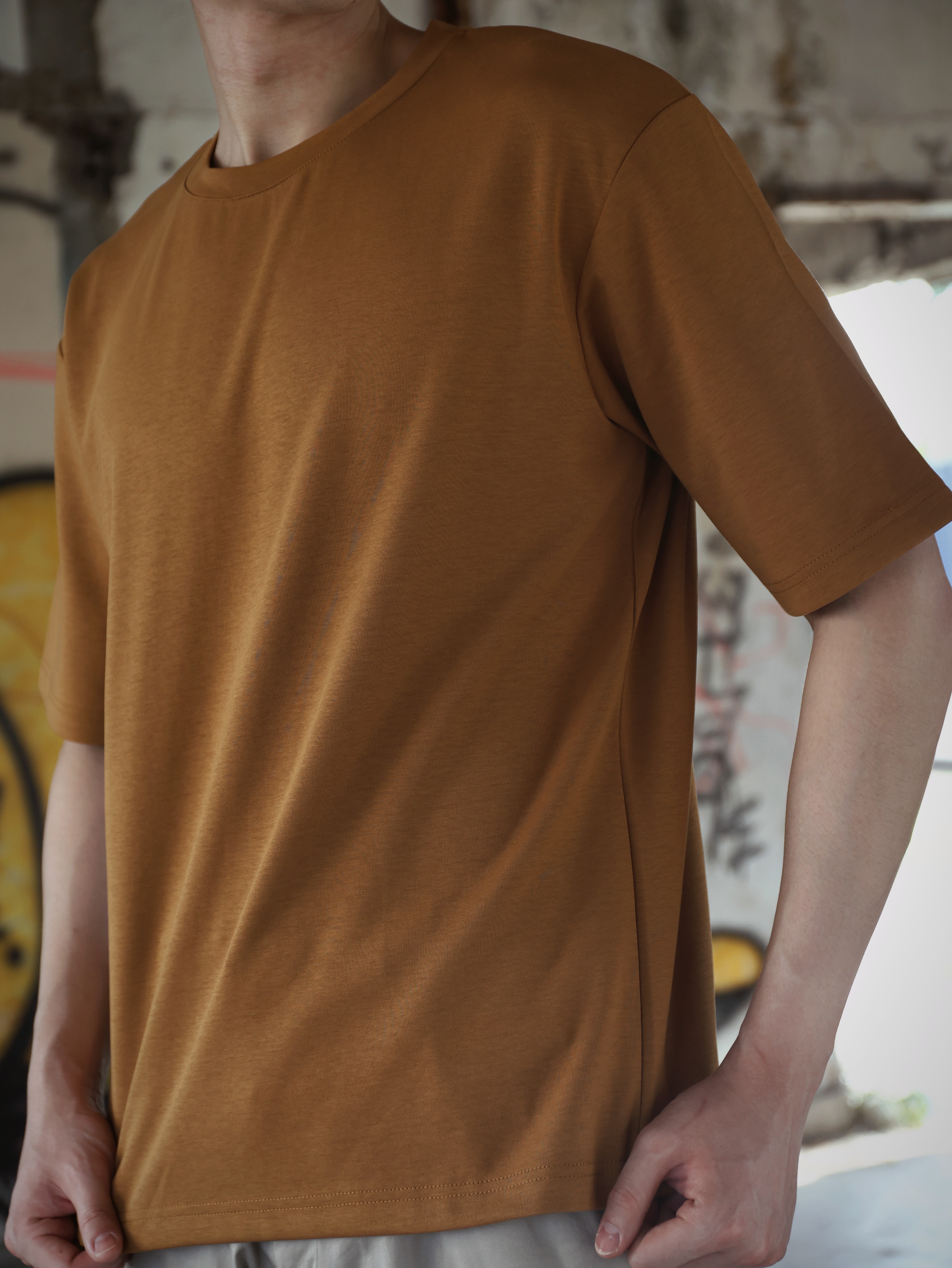 【STICKMEN】舒适圆领宽松OverSize上衣（SM100101 BROWN）