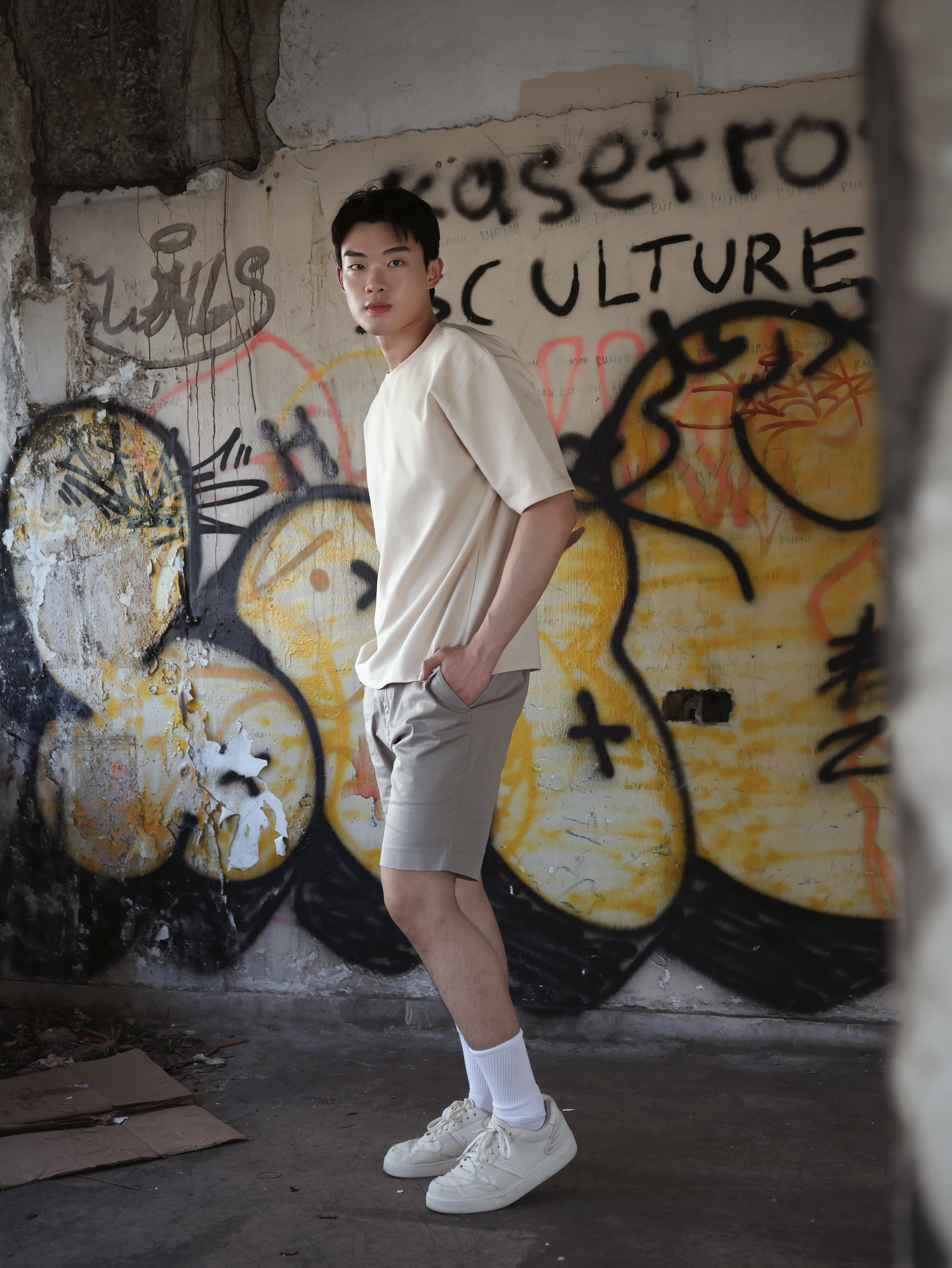 【STICKMEN】舒适圆领宽松OverSize上衣（SM100101 CREAM）