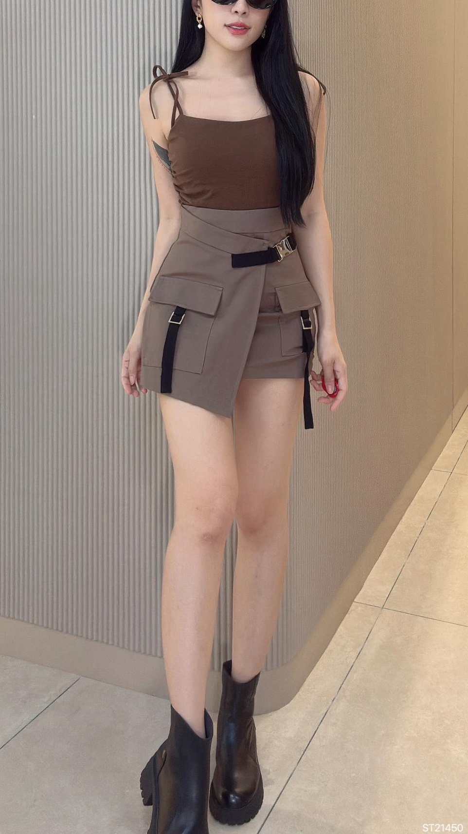 【LBP独家】酷Girl工装风A字显瘦高腰裙 (ST21450)