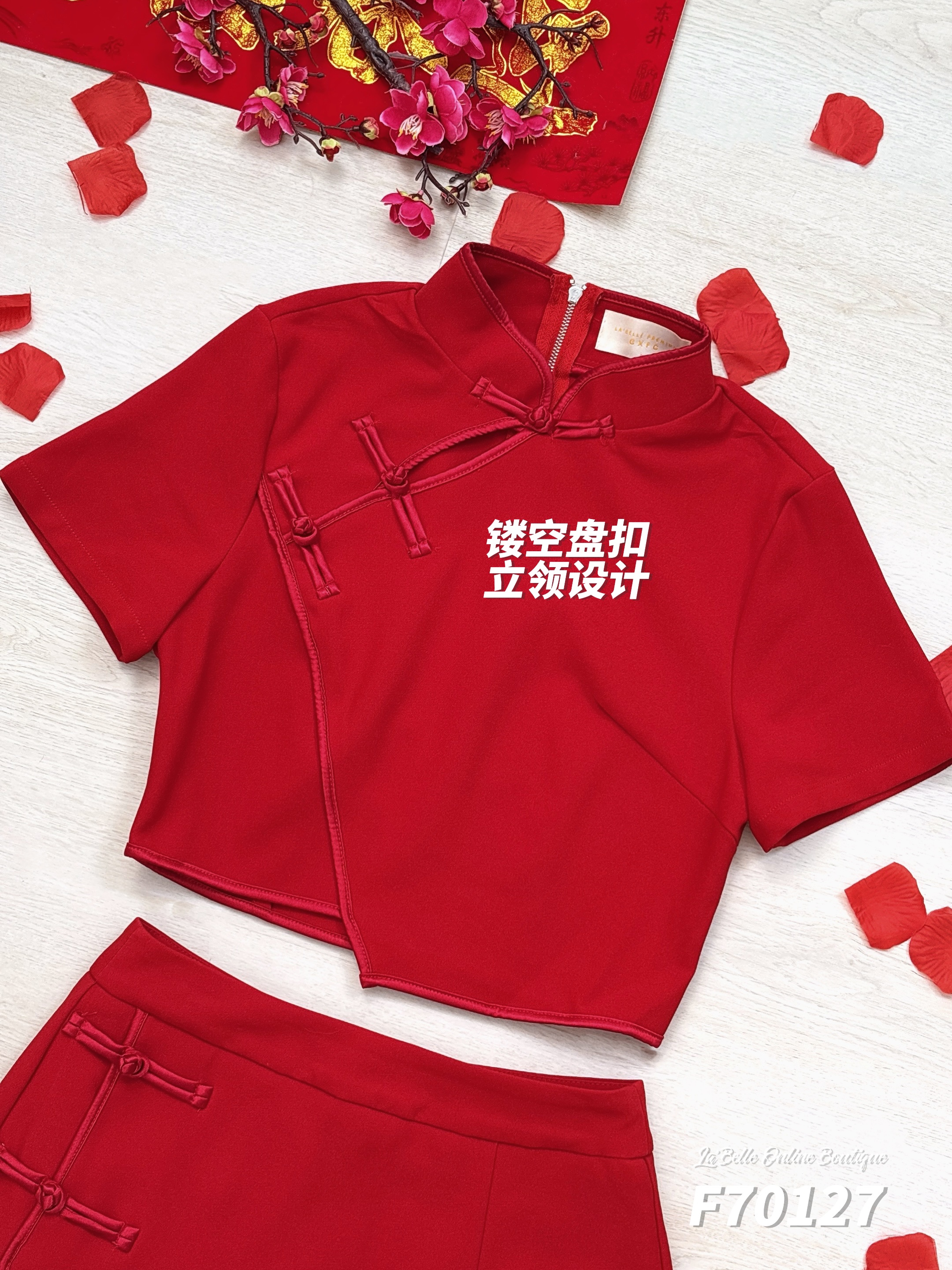 【LBP亲子系列-红运当头】时尚新中式旗袍两件套【妈妈款】(F70127)-La'Belle Fashion Boutique Sdn Bhd