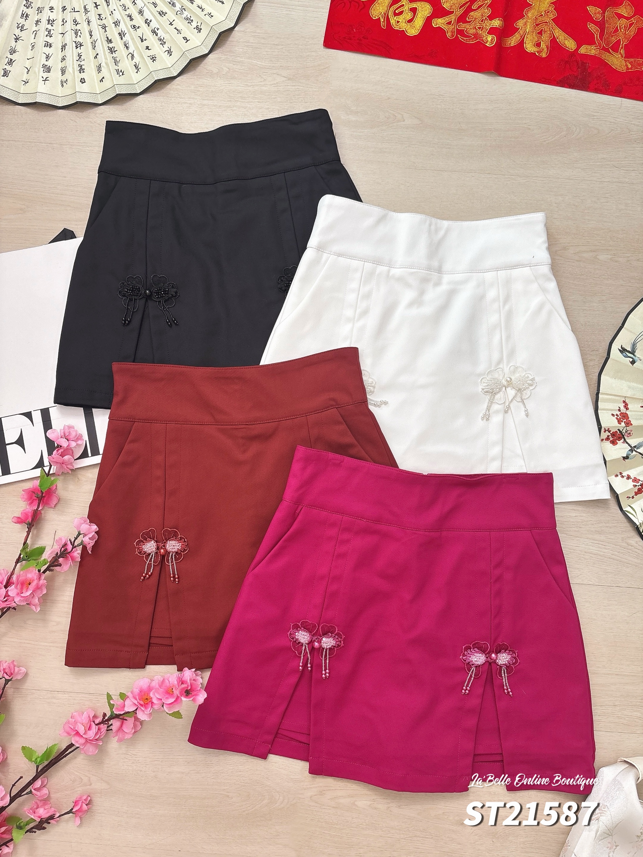 【LBP独家】百搭显瘦A字高腰裤裙 (ST21587)