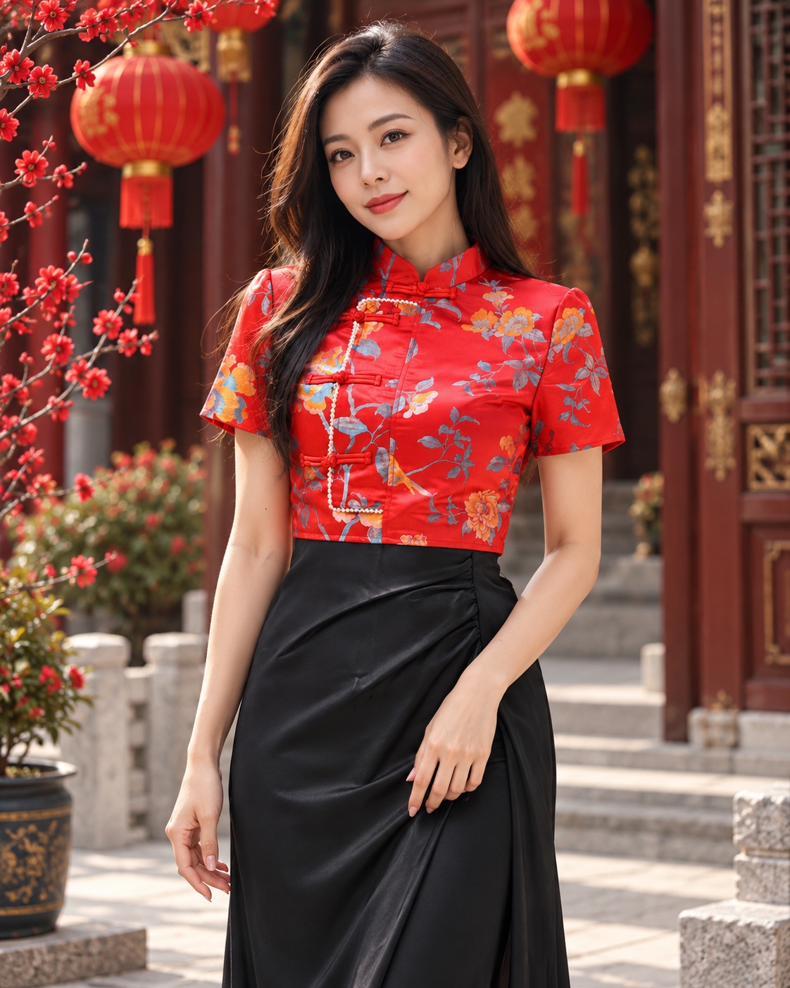 特价【LBP GXFC 独家新年系列】时尚国风盘扣设计旗袍上衣 (T90240) 