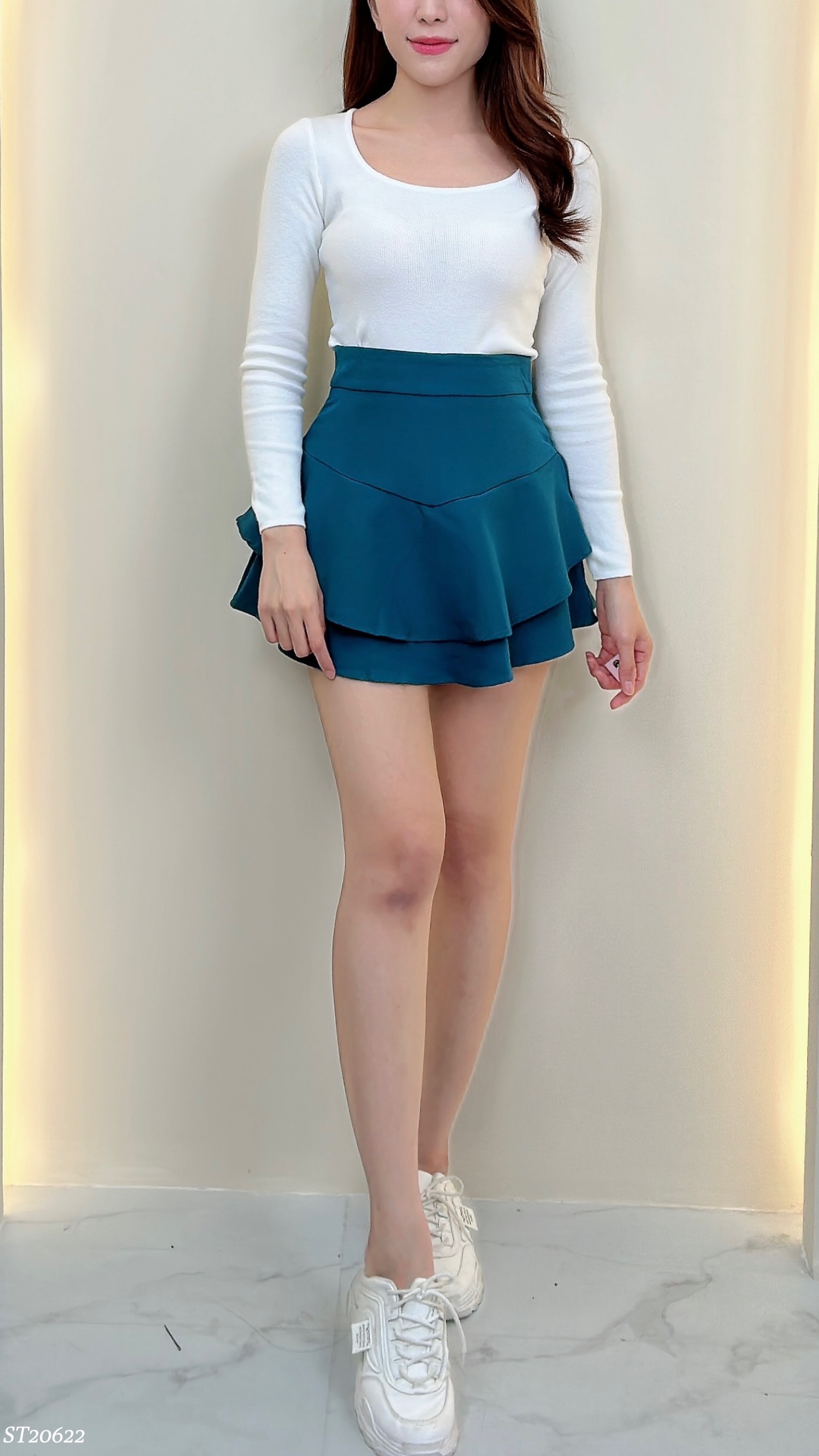 【LBP独家】甜美多色系高腰双层蛋糕裤裙（ST20622）