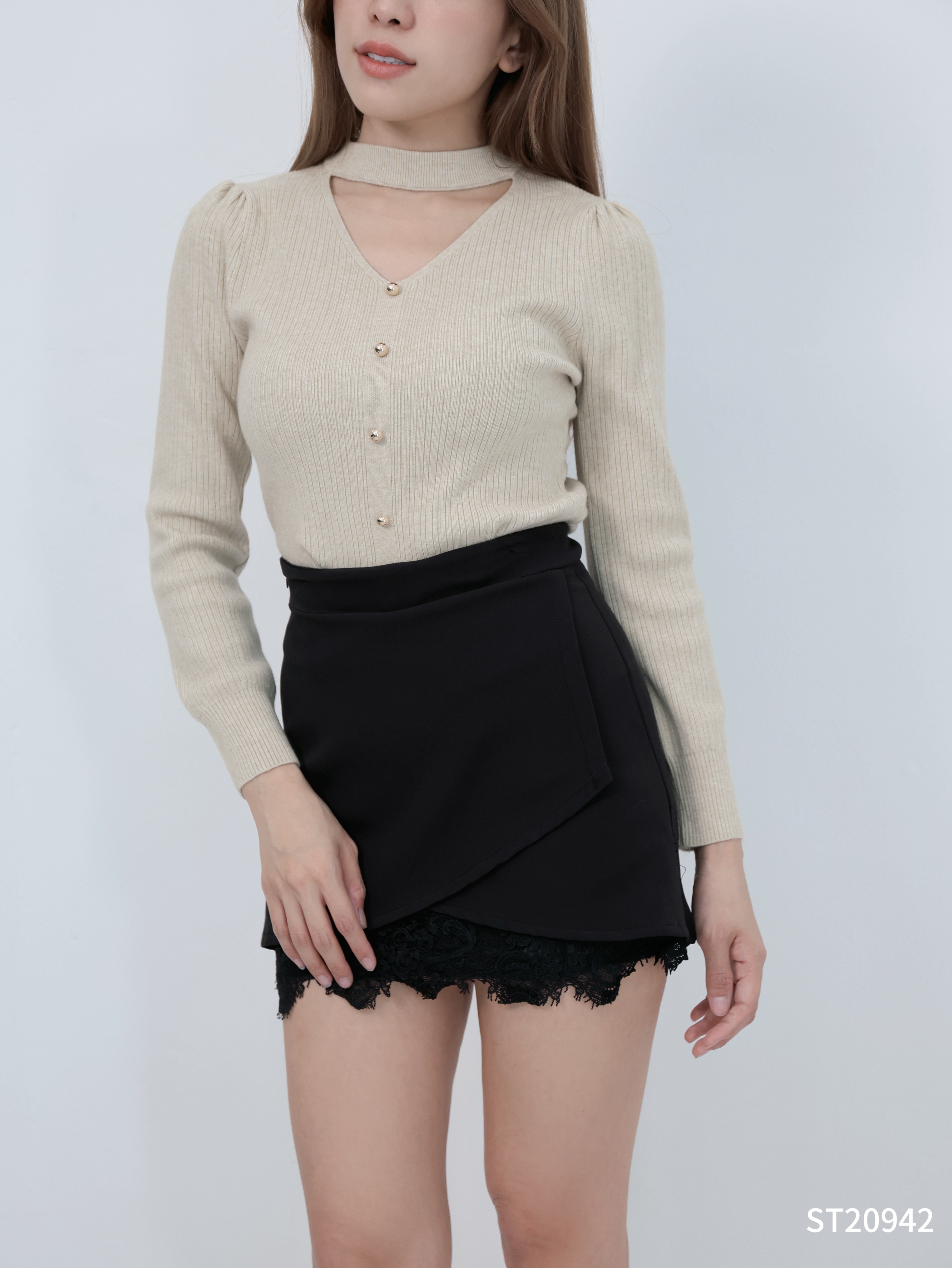 【LBP独家】复古A字不规则裤裙 (ST20942)