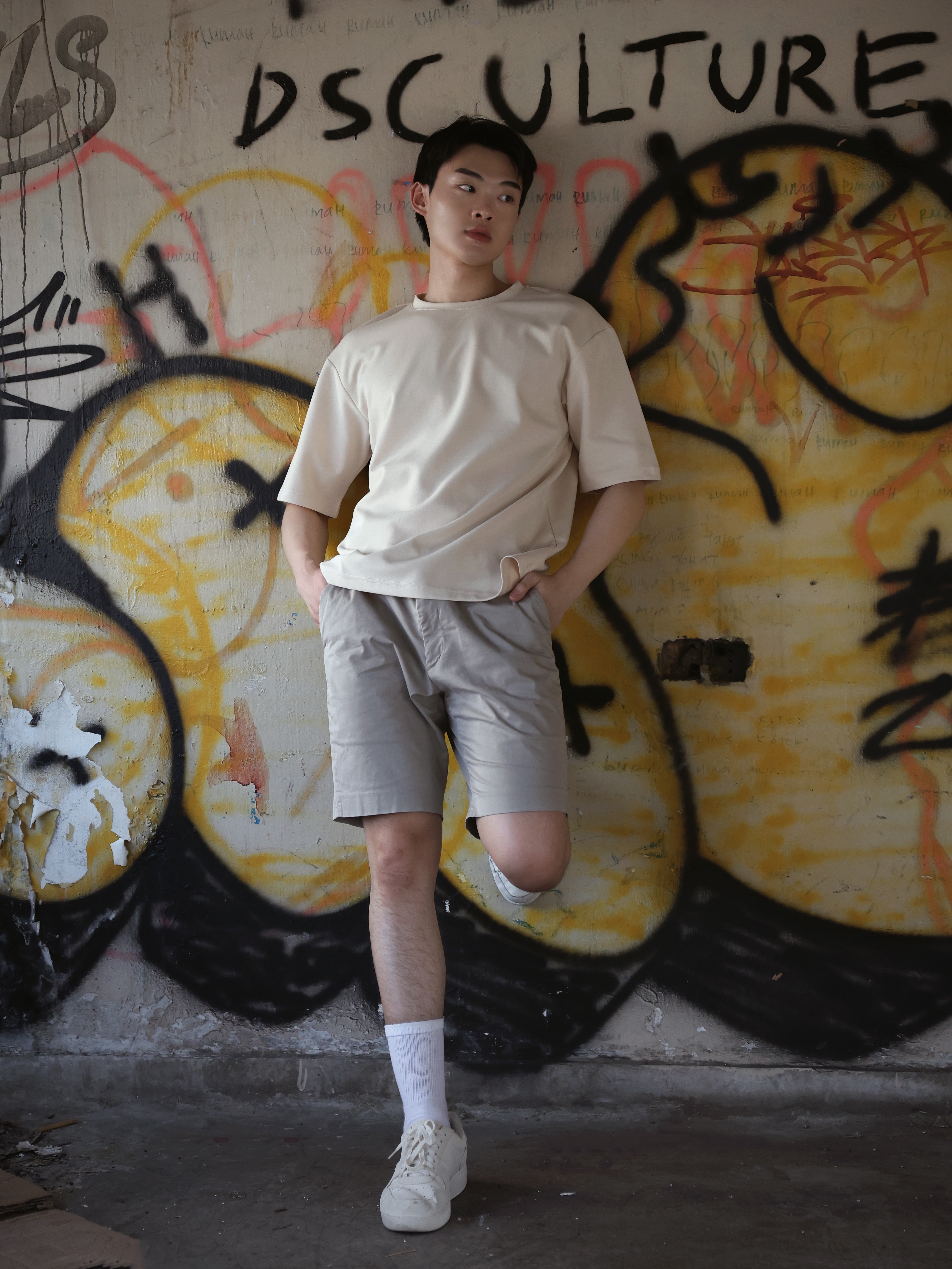 【STICKMEN】舒适圆领宽松OverSize上衣（SM100101 CREAM）