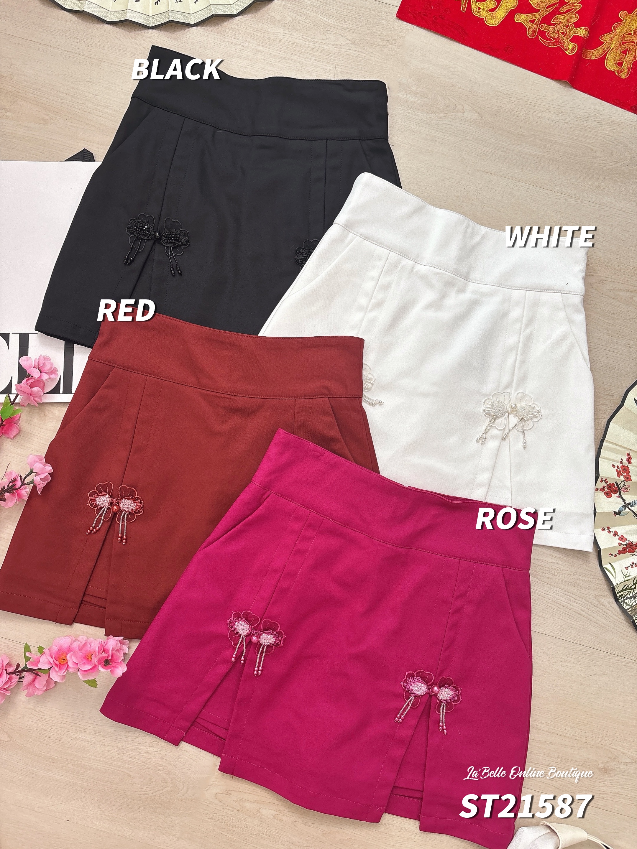 【LBP独家】百搭显瘦A字高腰裤裙 (ST21587)