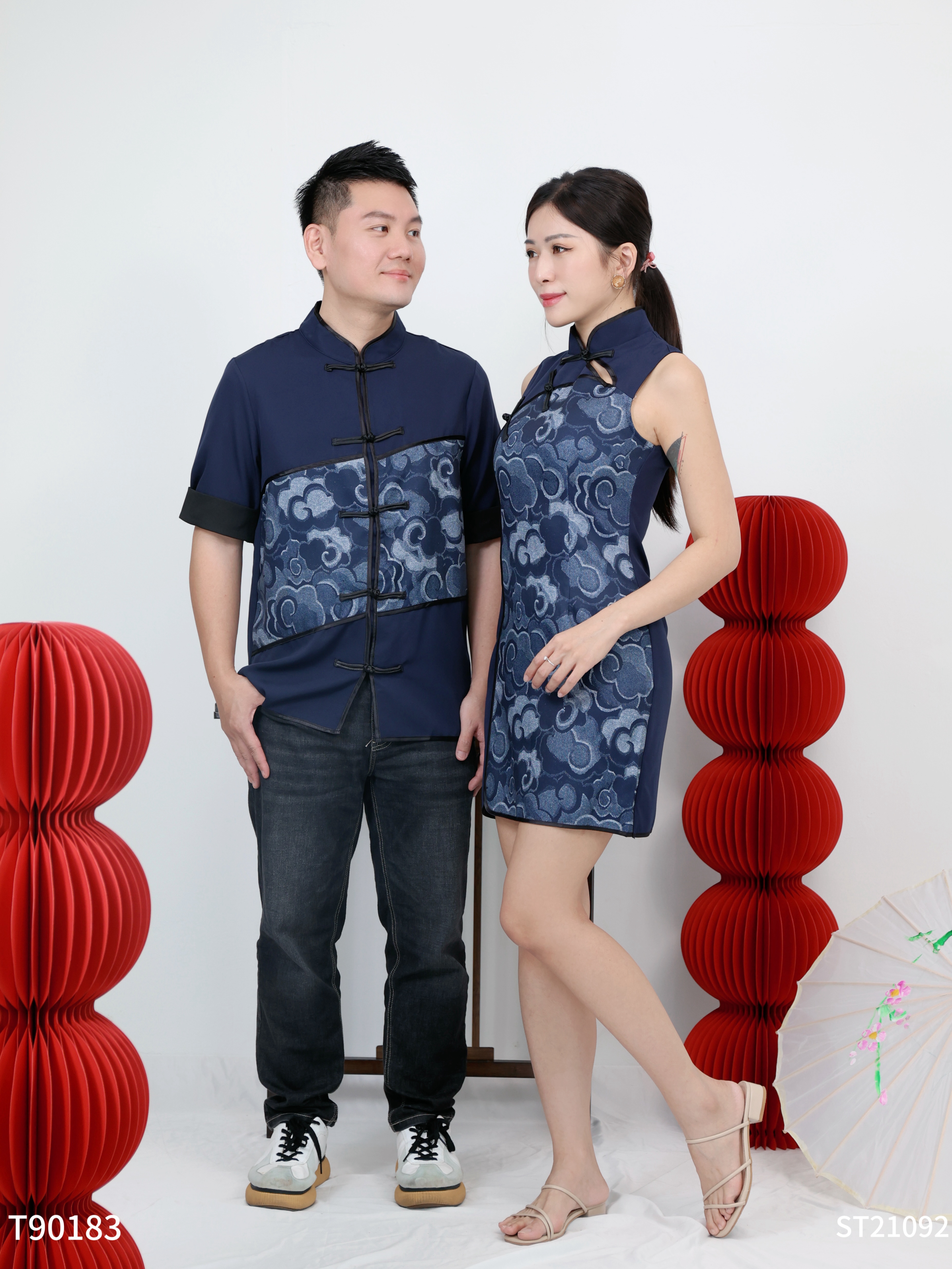 【LBP GXFC 独家新年系列 - 祥云瑞彩】复古经典款无袖立领旗袍连身裙 (ST21092)-La'Belle Fashion Boutique Sdn Bhd