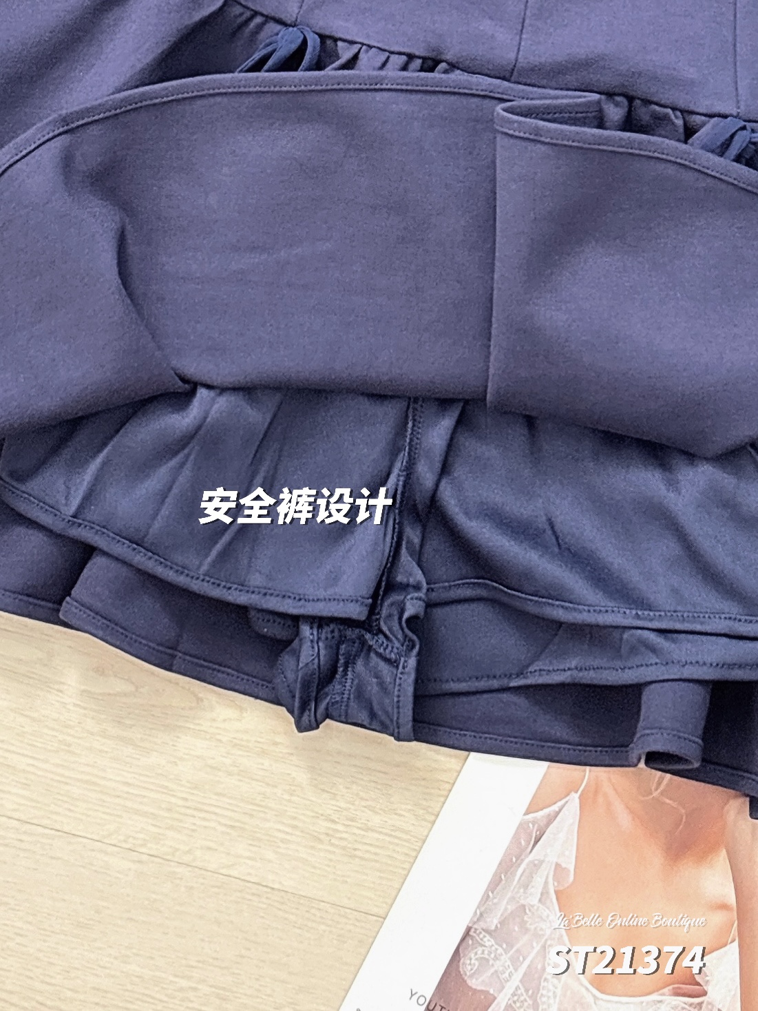 简约翻领蝴蝶结系带设计伞状连身裤裙 (ST21374)