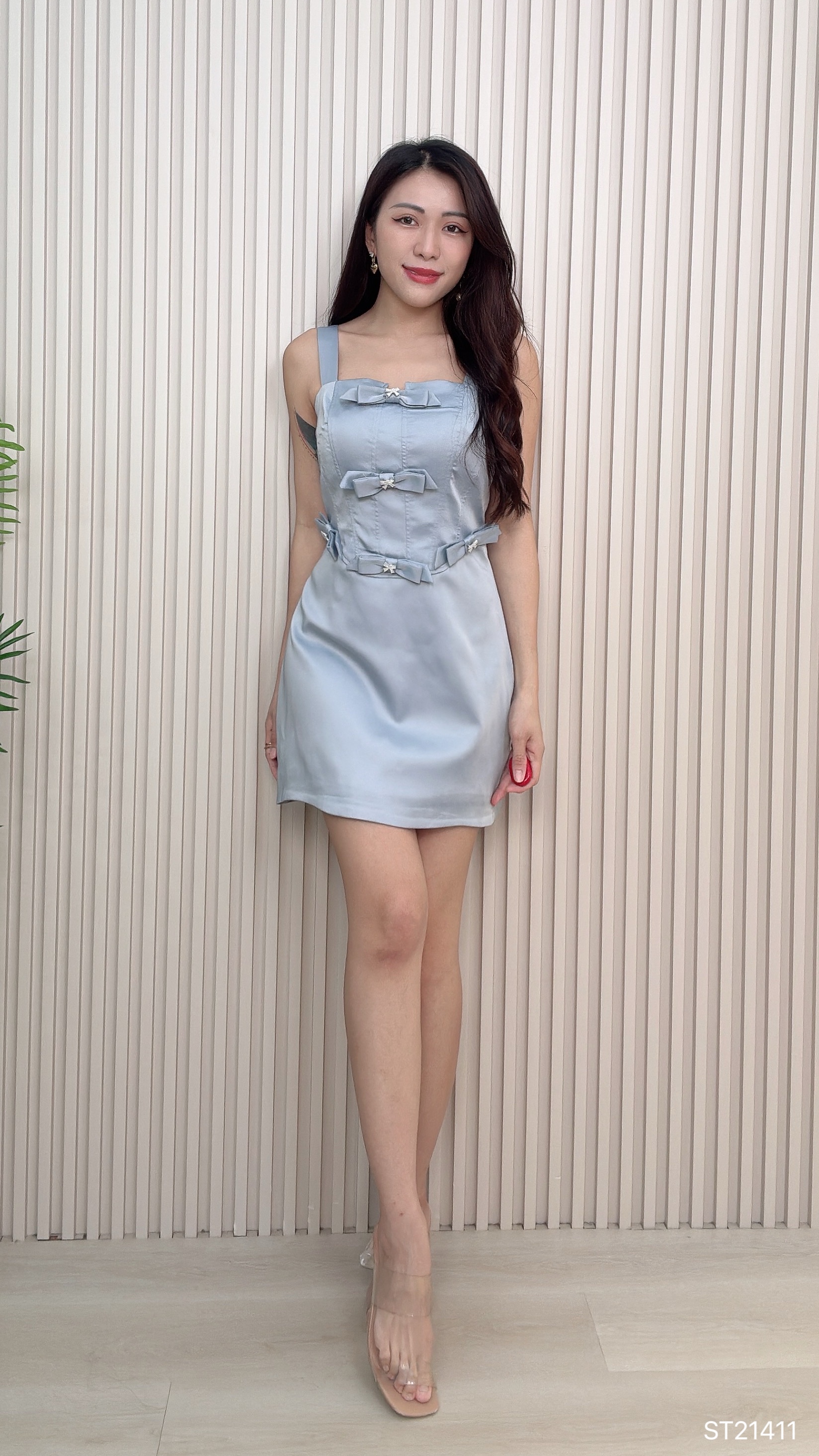 【LBP独家】高级感蝴蝶结设计宽带连身裙 (ST21411)