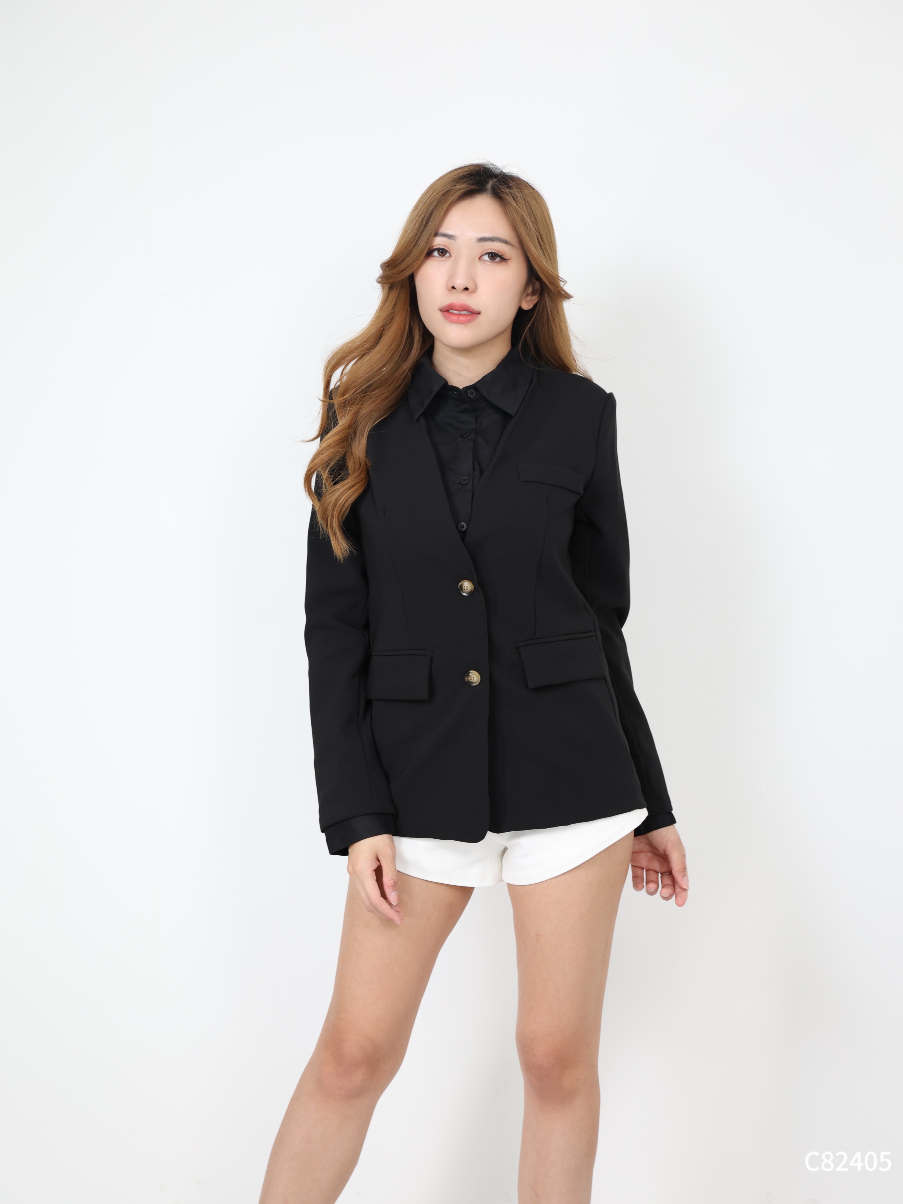 【LBP独家】时尚假两件拼接外套 (C82405) - 特价-La'Belle Fashion Boutique Sdn Bhd