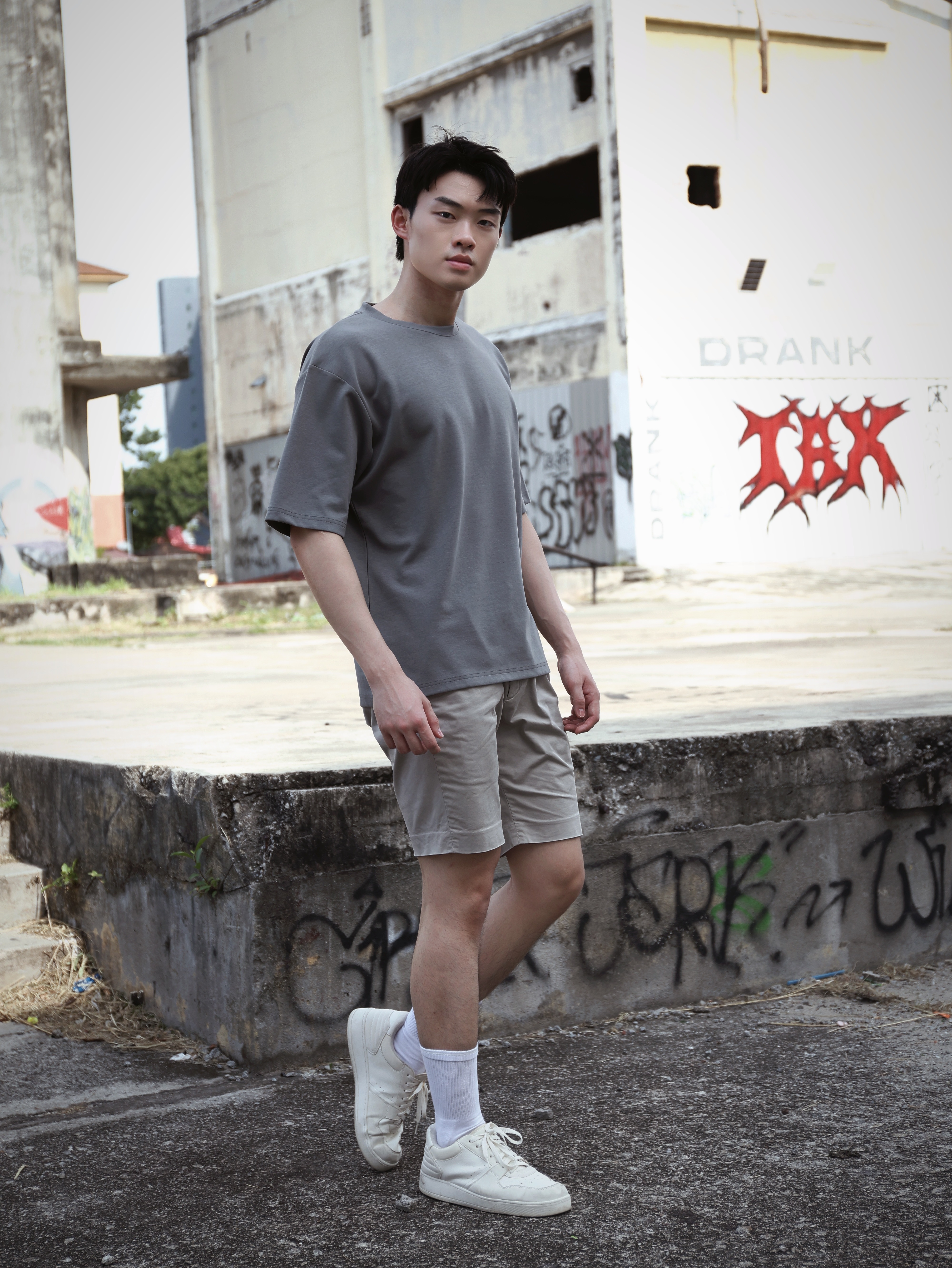 【STICKMEN】舒适圆领宽松OverSize上衣（SM100101 GREY）