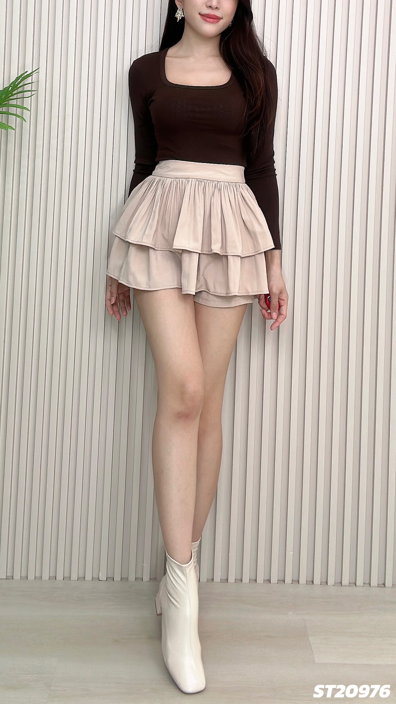 【LBP独家】法式百褶蛋糕裤裙 (ST20976)