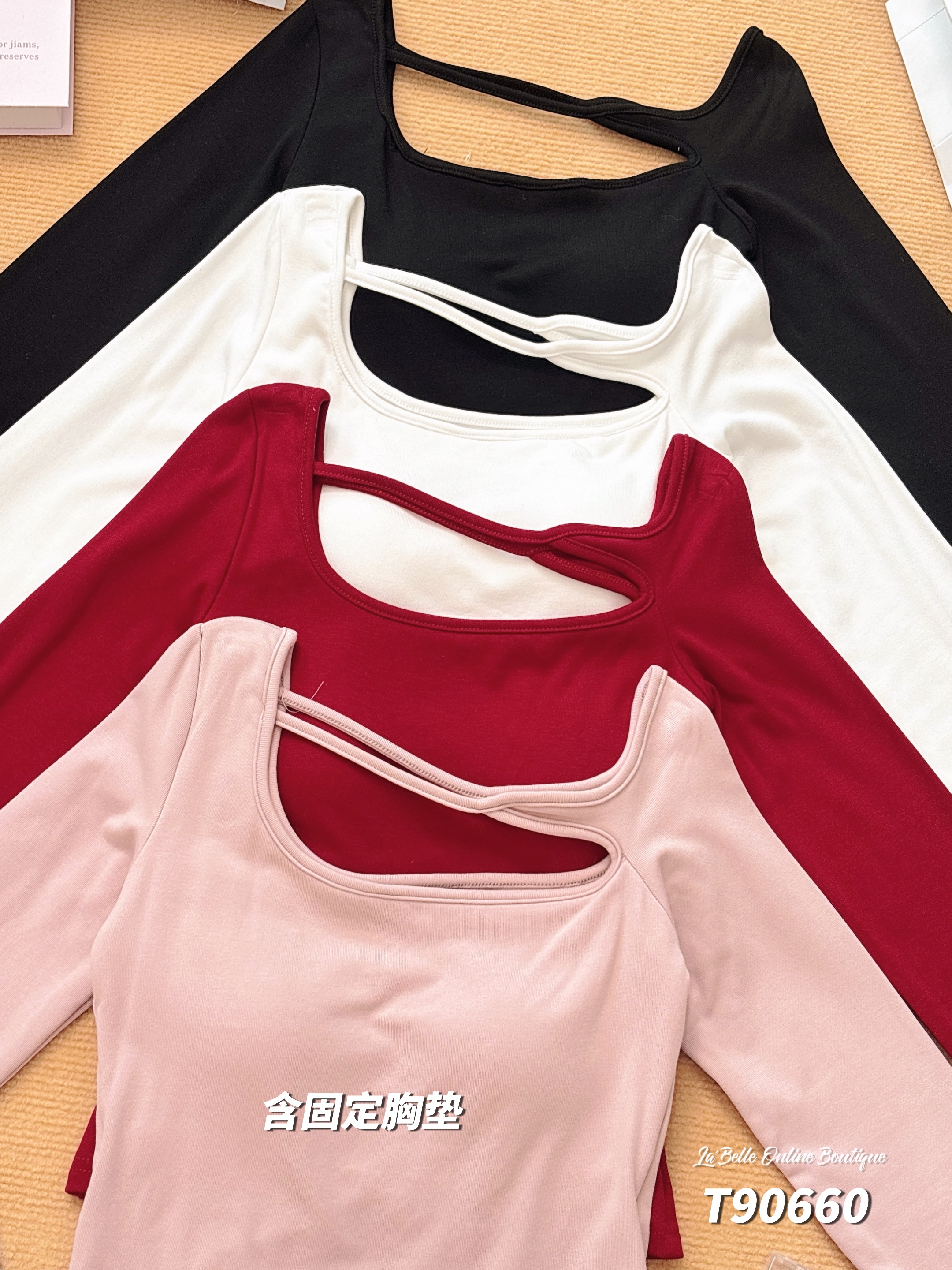 辣妹性感镂空设计长袖上衣 (T90660)