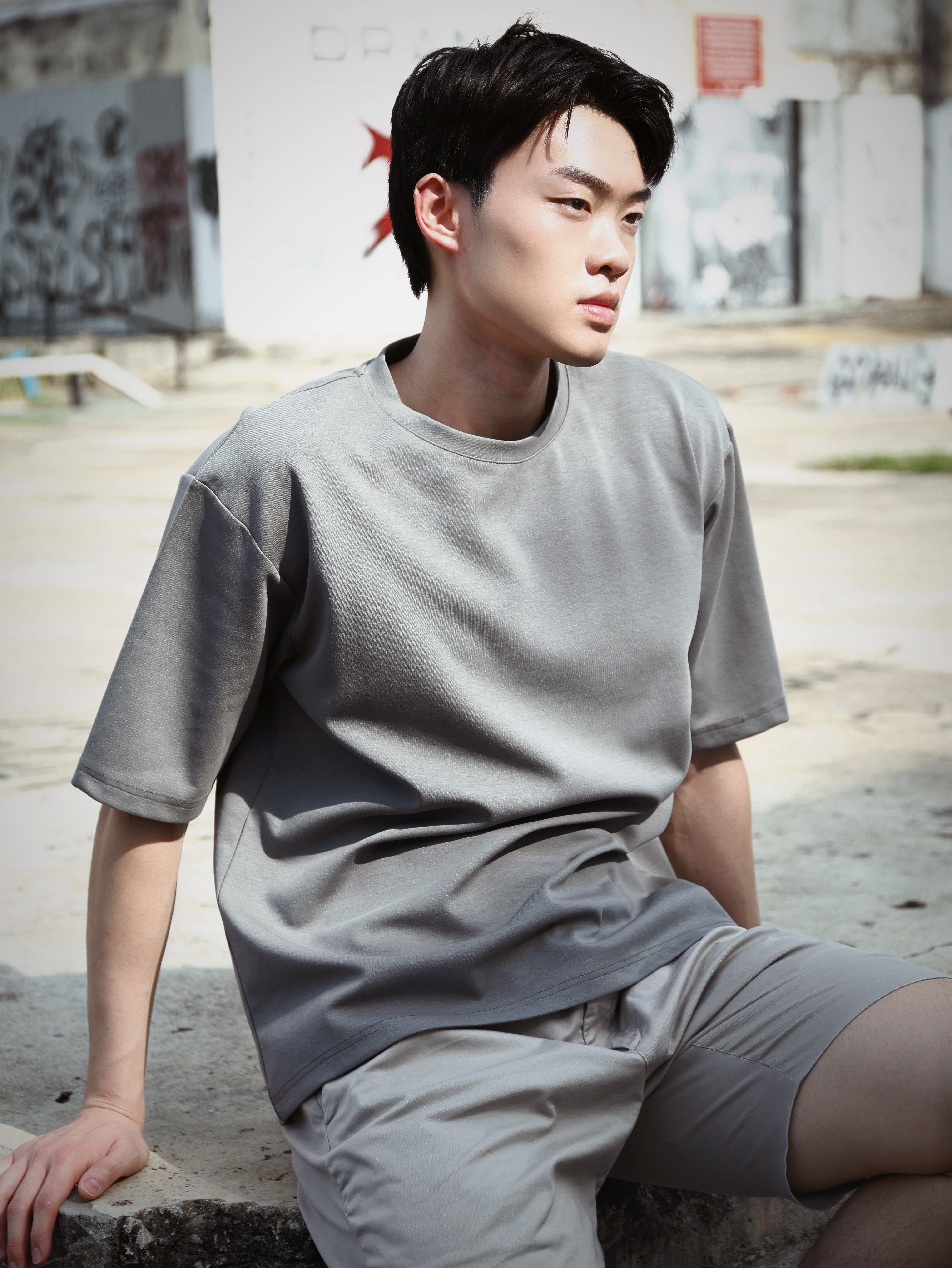 【STICKMEN】舒适圆领宽松OverSize上衣（SM100101 GREY）