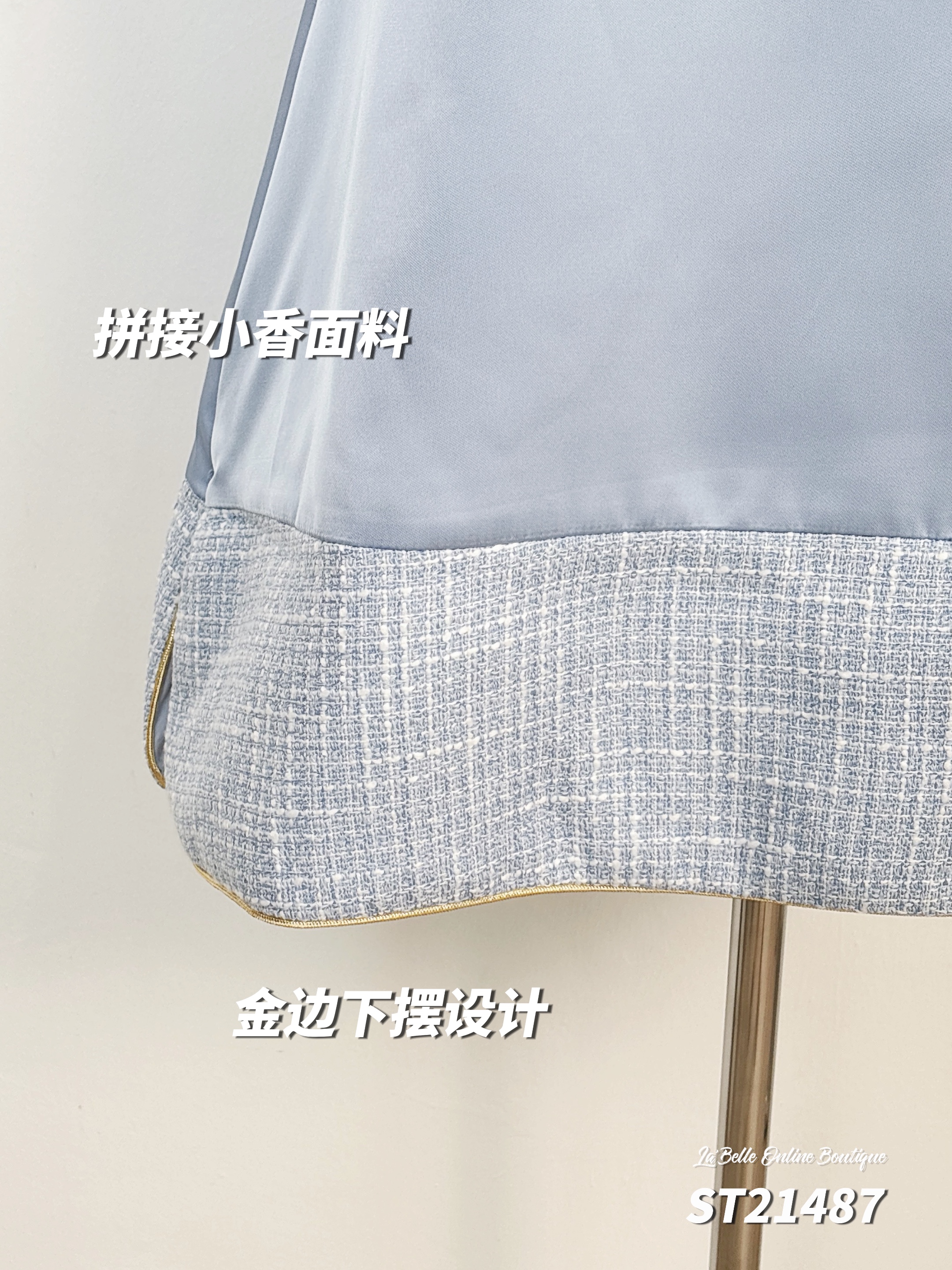 【LBP 独家新年系列】优雅新中式拼接设计无袖立领旗袍 (ST21487)