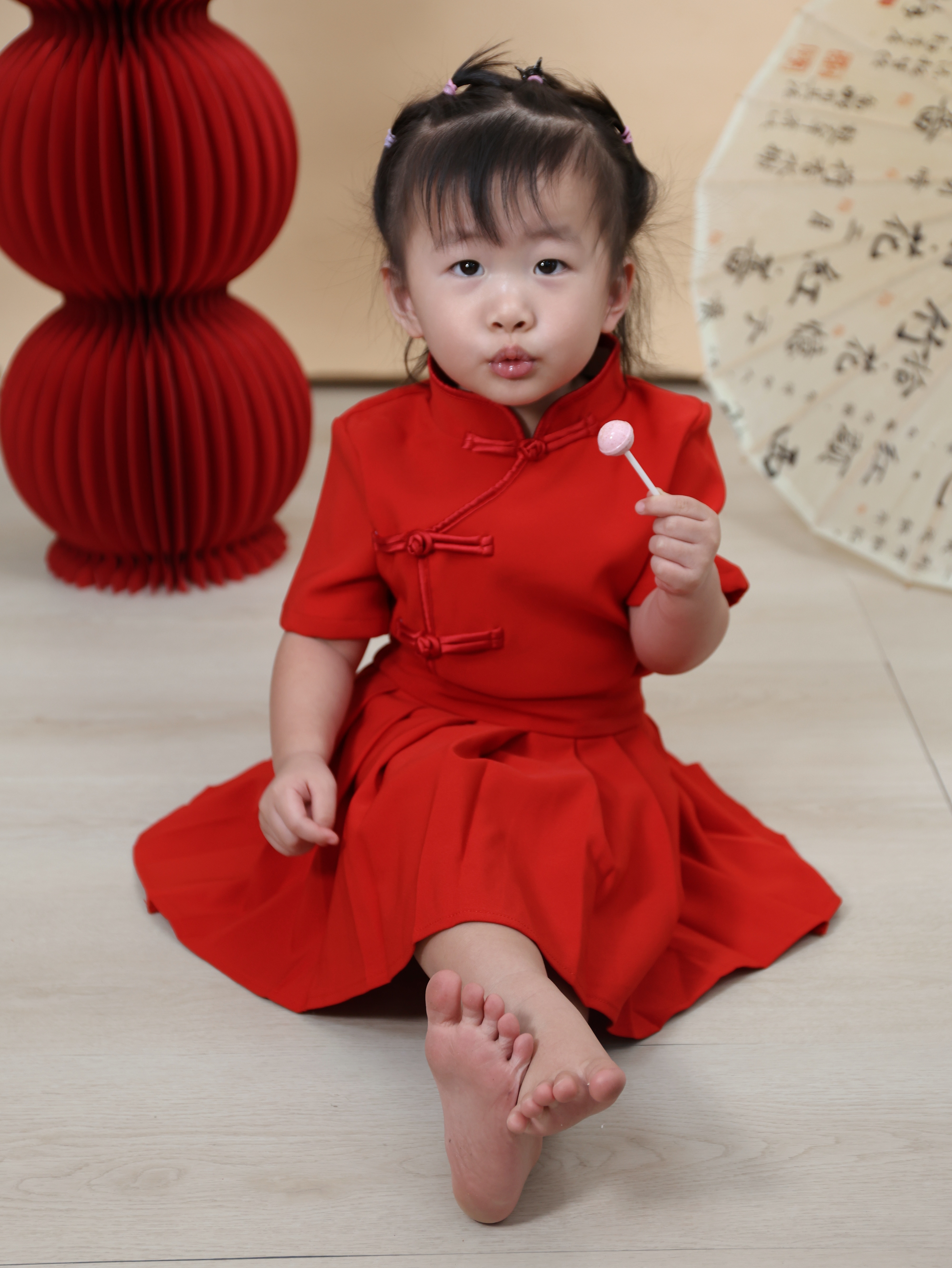 【LBP亲子系列-红运当头】简约改良版旗袍两件套【女童款】(F70129)-La'Belle Fashion Boutique Sdn Bhd