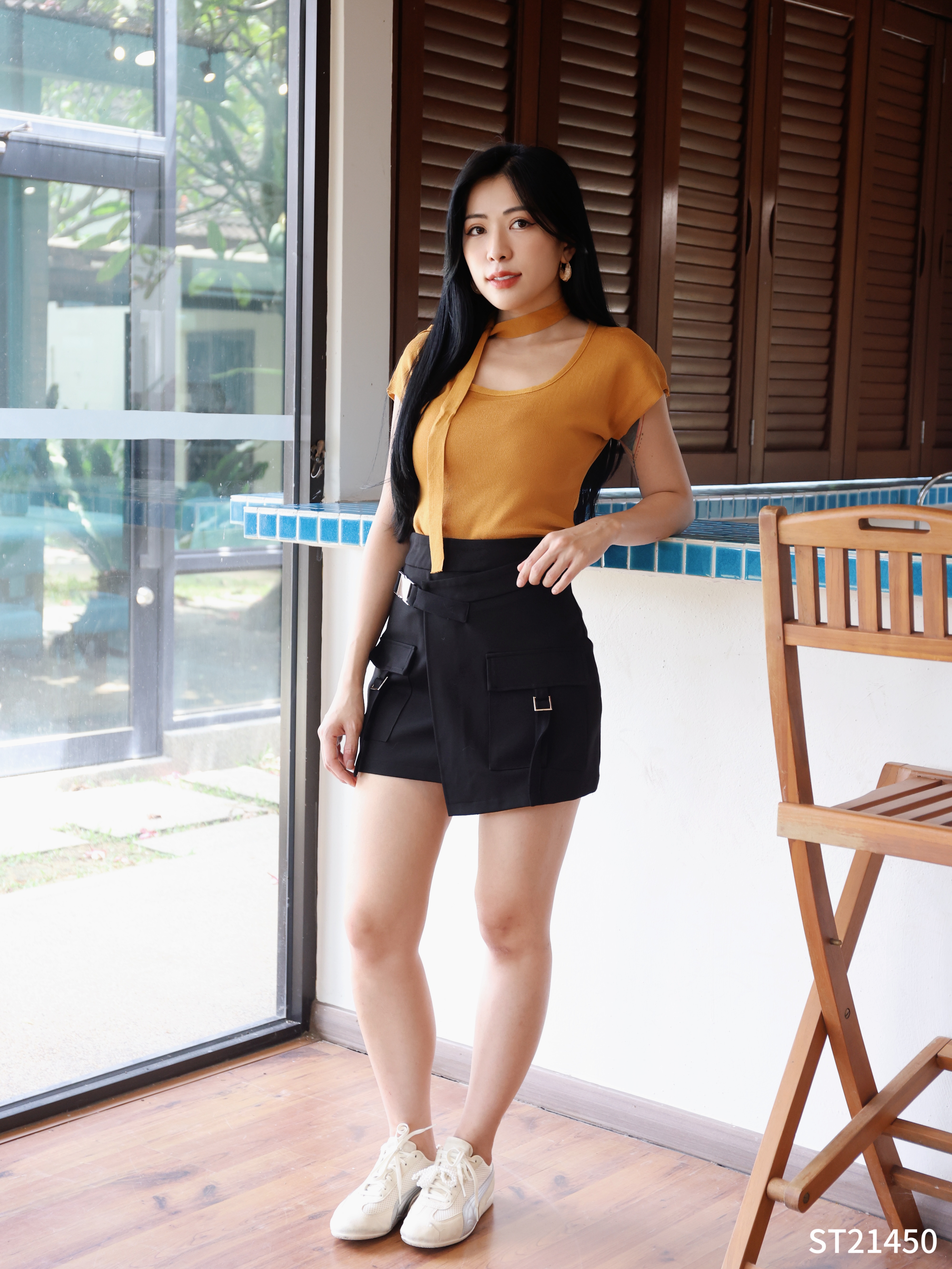 【LBP独家】酷Girl工装风A字显瘦高腰裙 (ST21450)